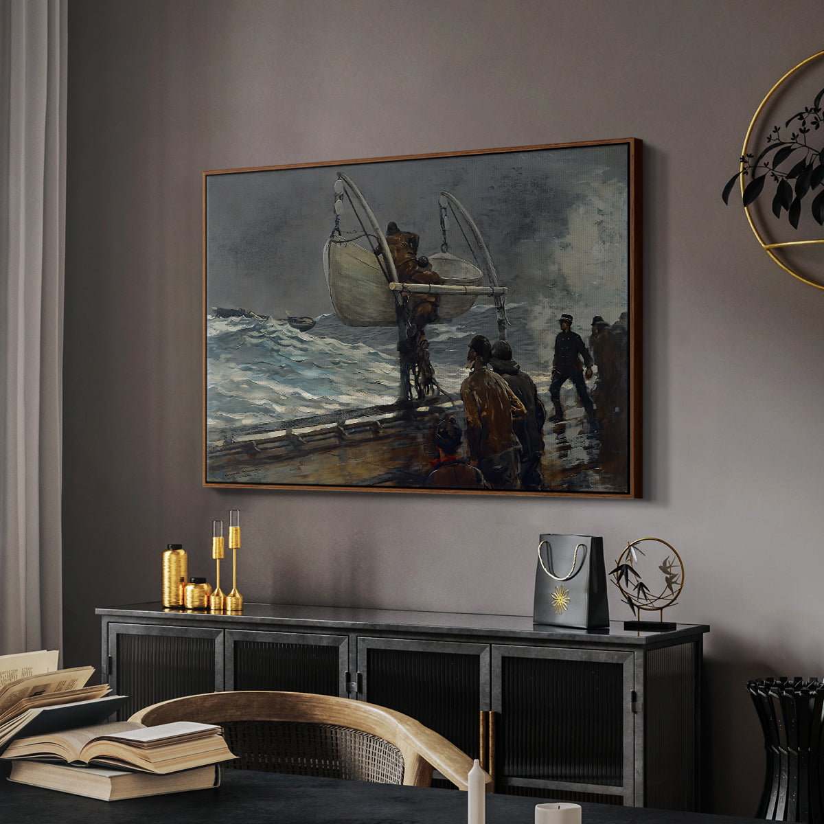 The Signal of Distress, c. 1896 - Floater Framed Canvas Print