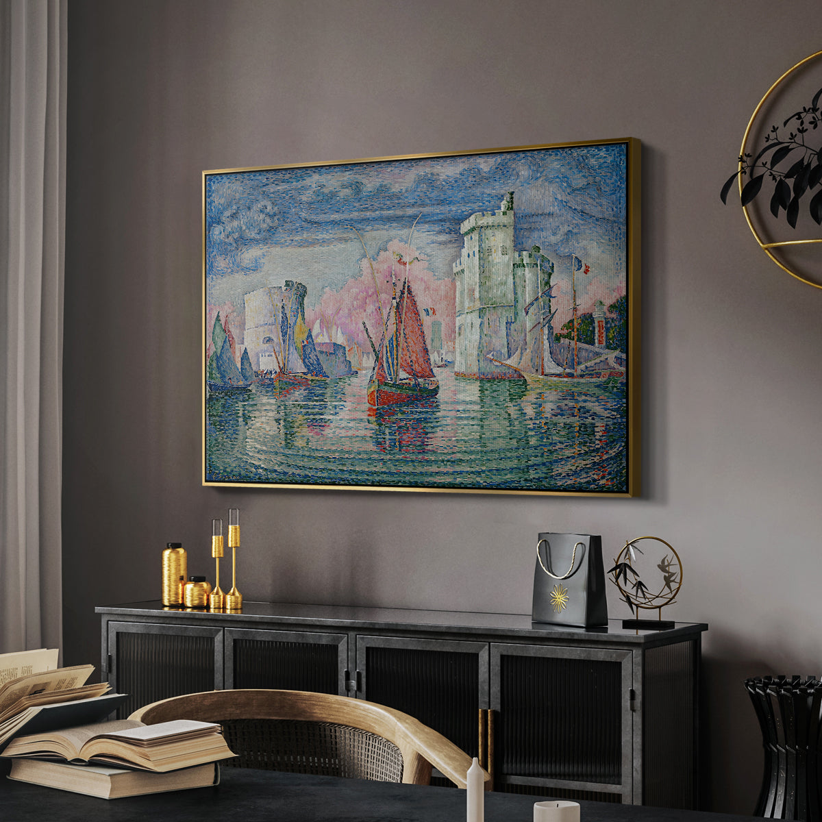Entrance to the Port of La Rochelle, 1921 - Floater Framed Canvas Print