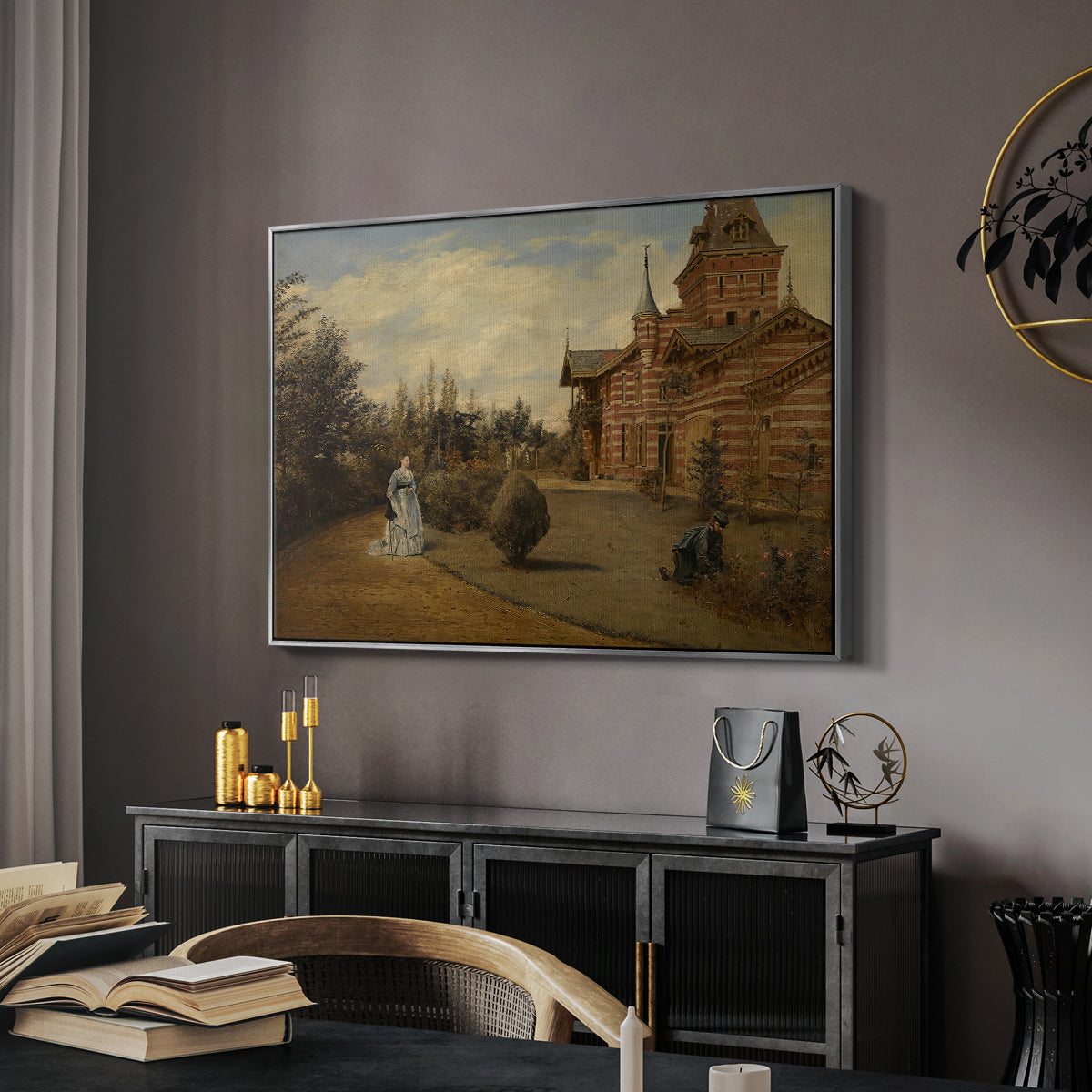The Country House of Gustave Coûteaux, 1871 - Floater Framed Canvas Print