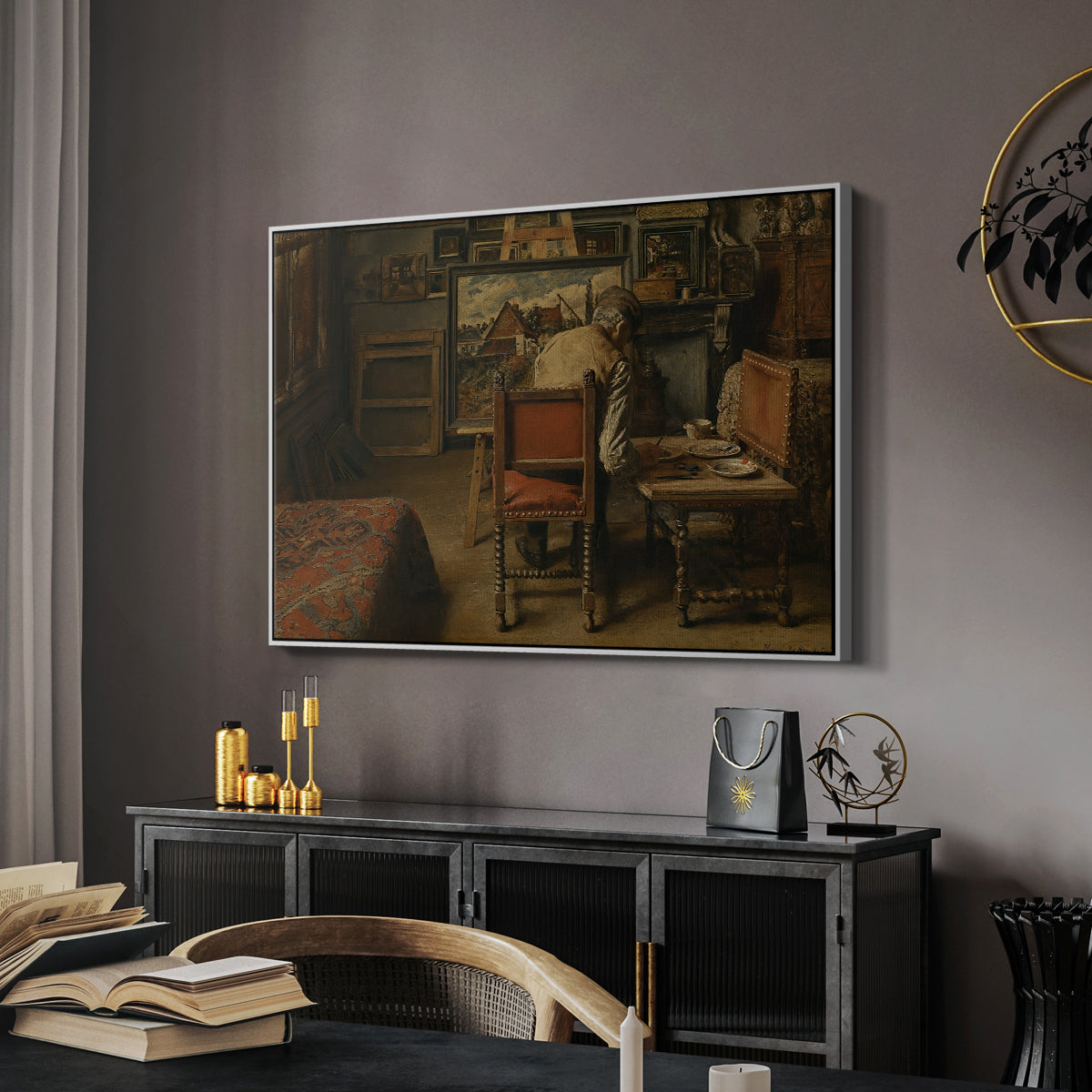 The Retoucher (The Restorer), 1876 - Floater Framed Canvas Print
