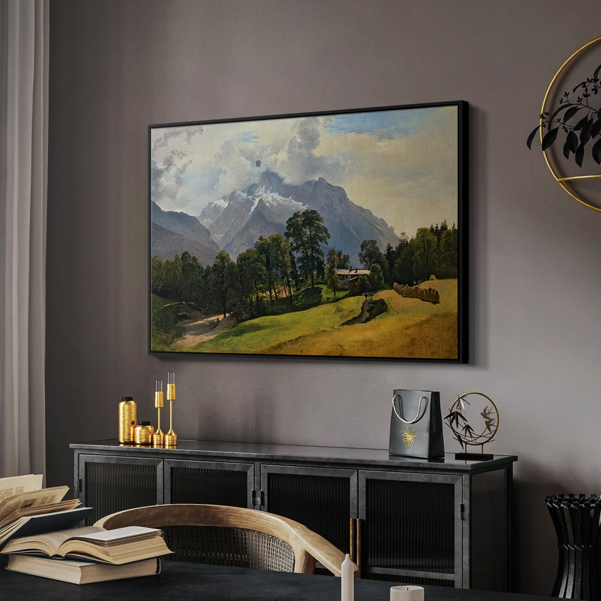 Mountains in Berchtesgaden - Floater Framed Canvas Print