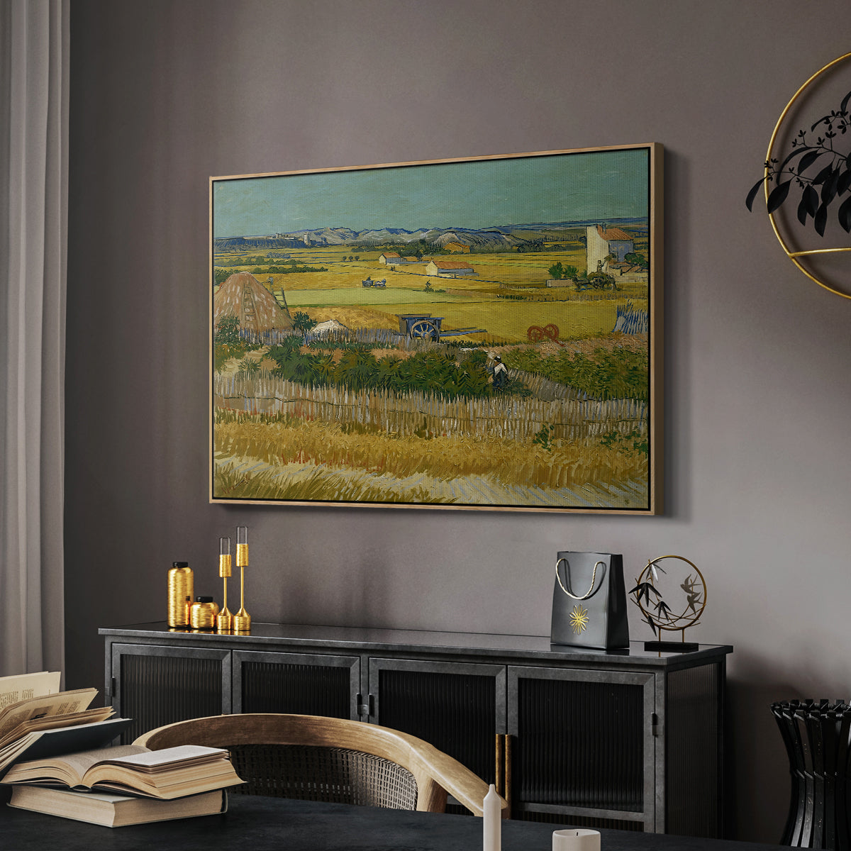The Harvest, 1888 - Floater Framed Canvas Print