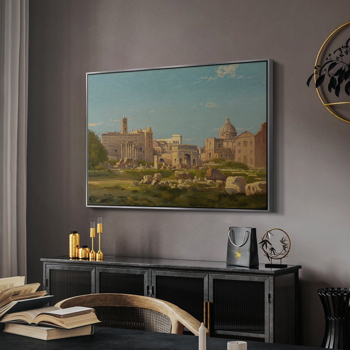 The Roman Forum, c. 1860 - Floater Framed Canvas Print
