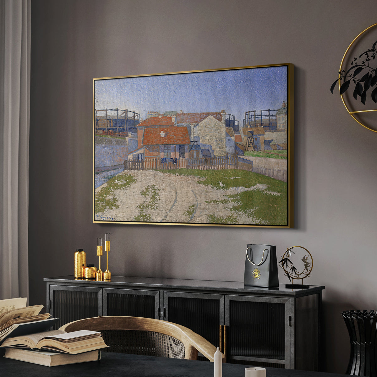 Gasometers at Clichy, 1886 - Floater Framed Canvas Print