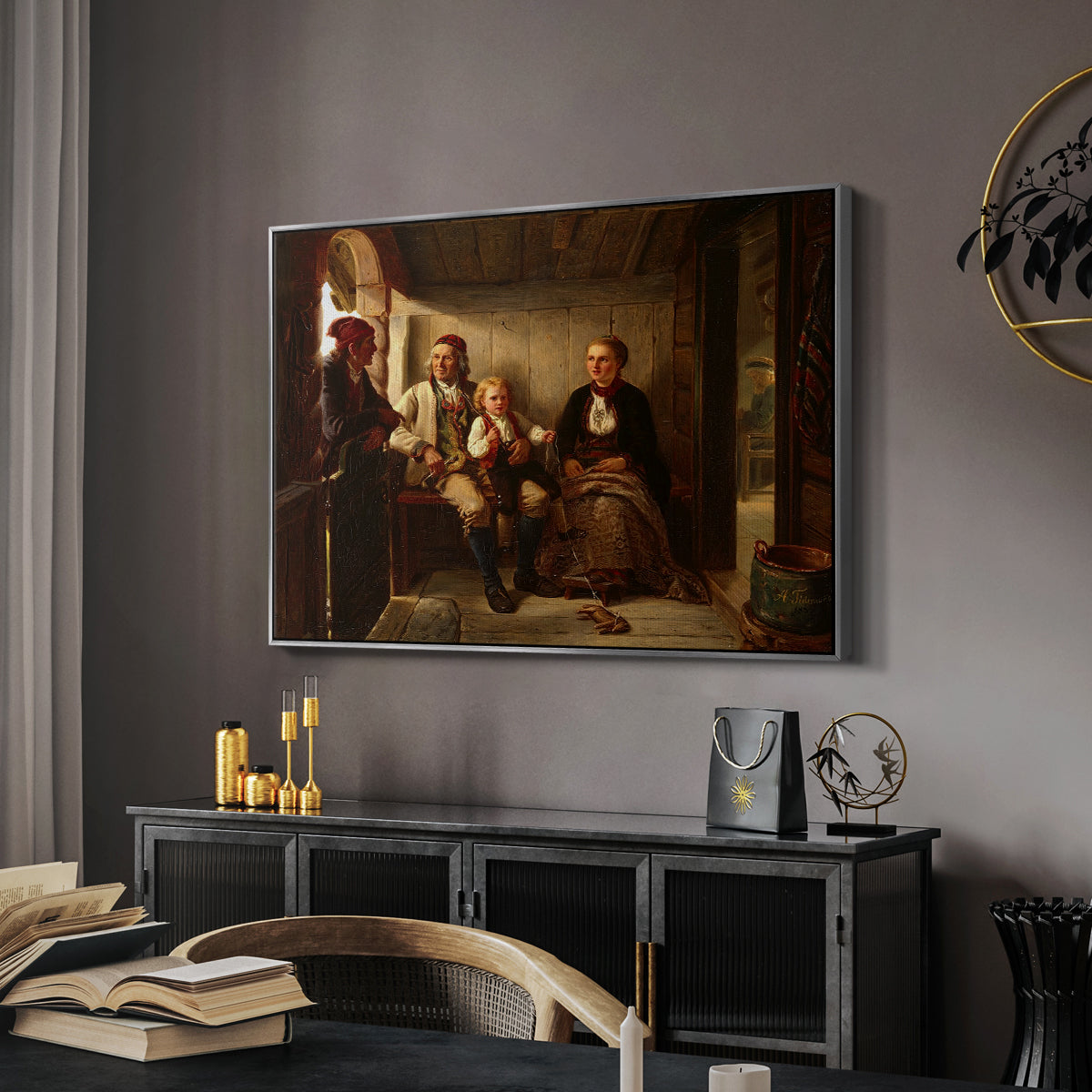 Neighbors (Naboer), 1855 - Floater Framed Canvas Print
