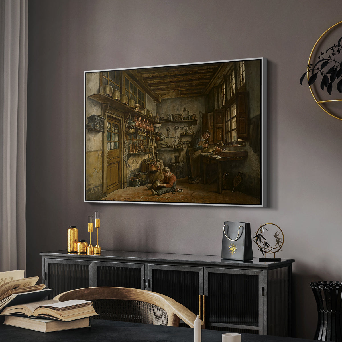 The Tinker, 1861 - Floater Framed Canvas Print