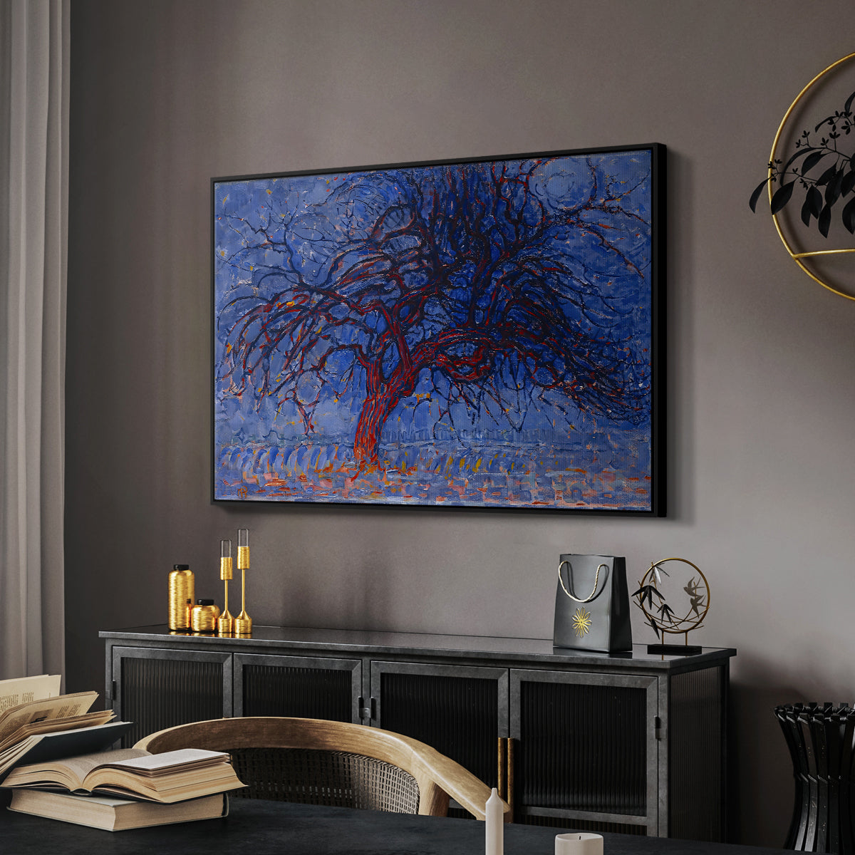 The Red Tree, 1909 - Floater Framed Canvas Print