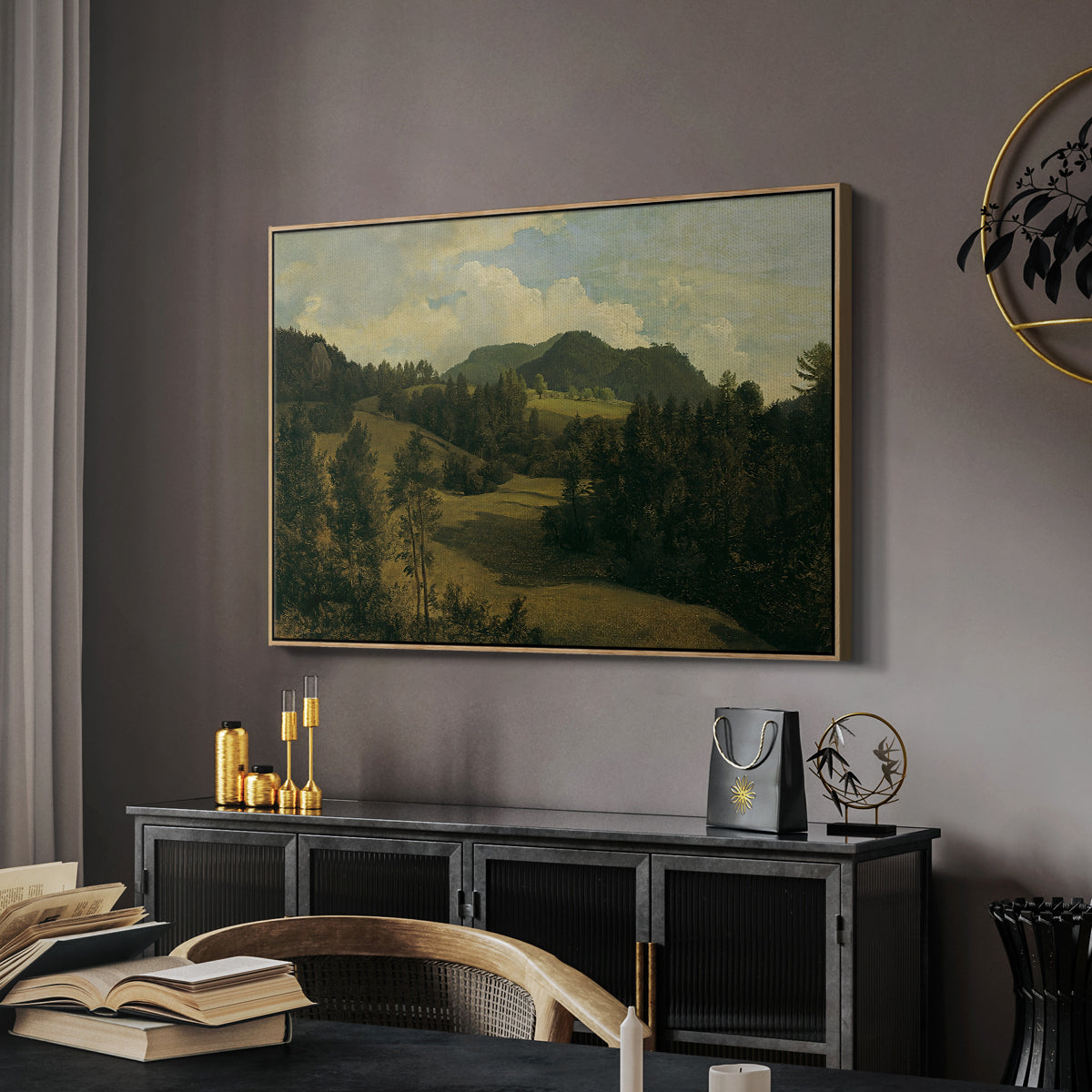 Landscape near Miesenbach, c. 1830 - Floater Framed Canvas Print
