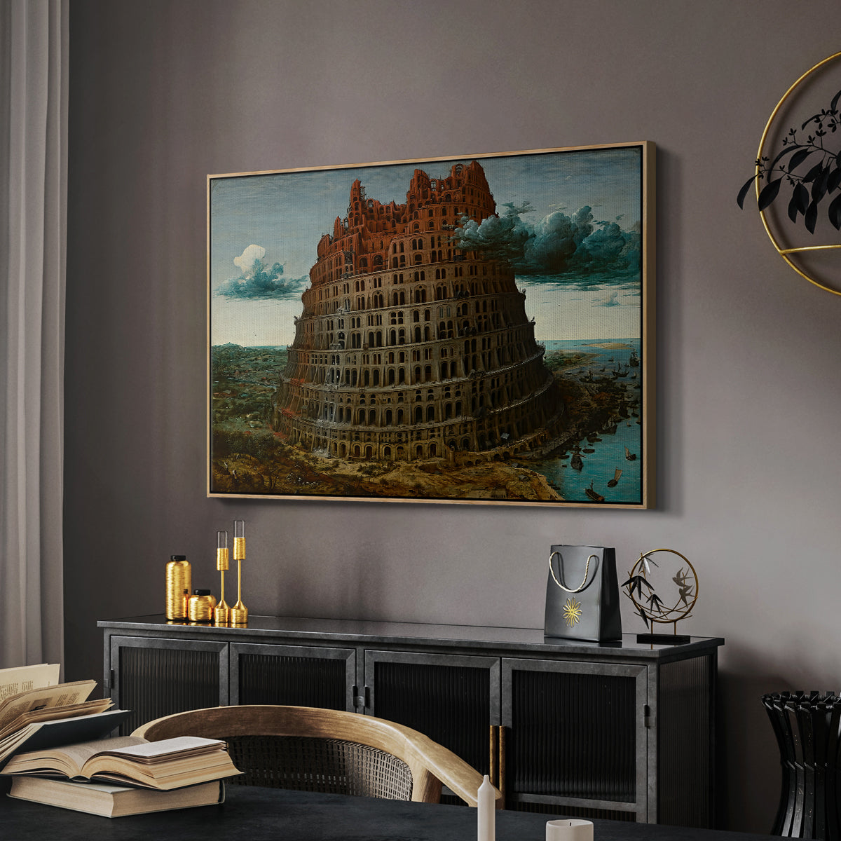 The Tower of Babel, c. 1568 - Floater Framed Canvas Print