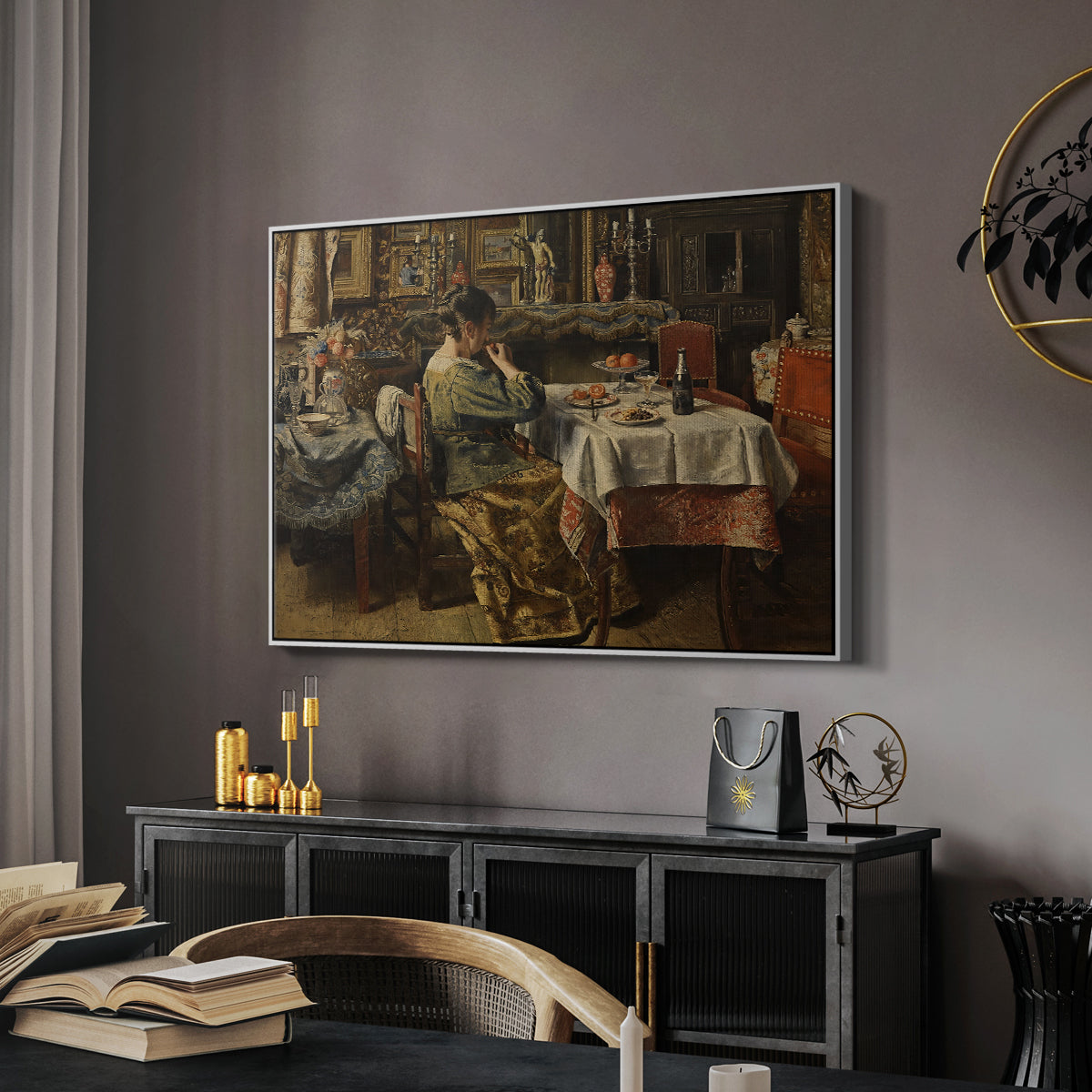 The Meal (De maaltijd), c. 1885 - Floater Framed Canvas Print