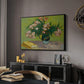 Vase with Oleanders and Books, 1888 - Floater Framed Canvas Print