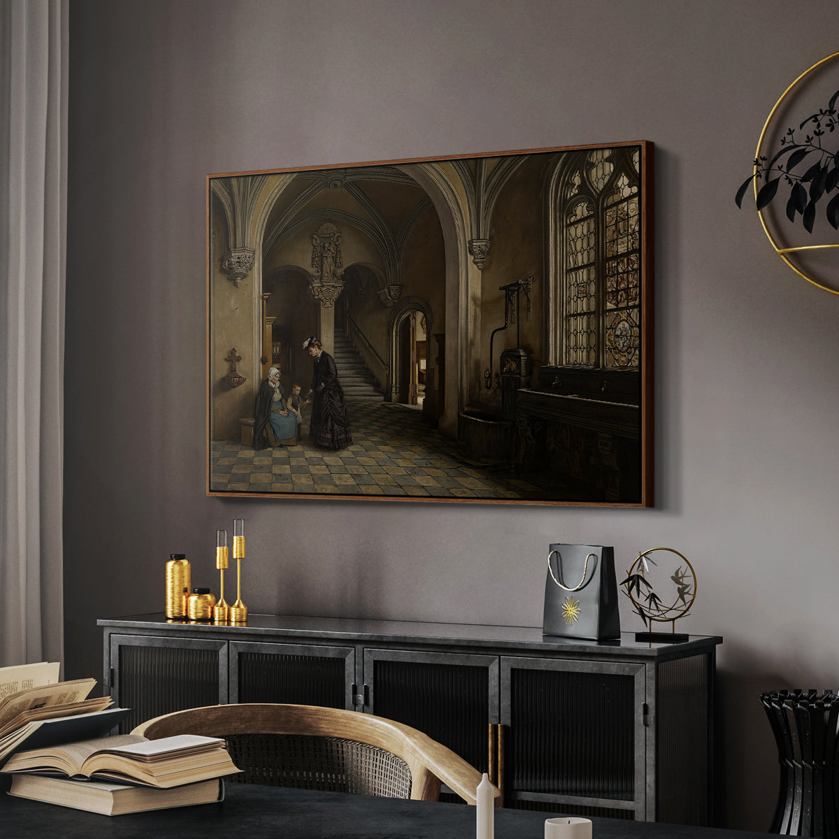 Interior of the Church of Saint Paul in Antwerp, c. 1865-1869 - Floater Framed Canvas Print