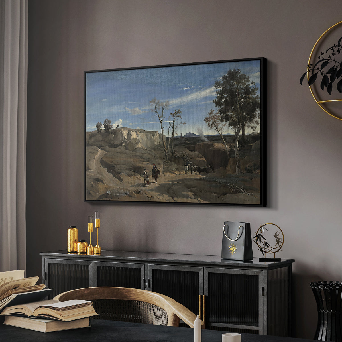 La Cervara, the Roman Campagna, c. 1830-1831 - Floater Framed Canvas Print