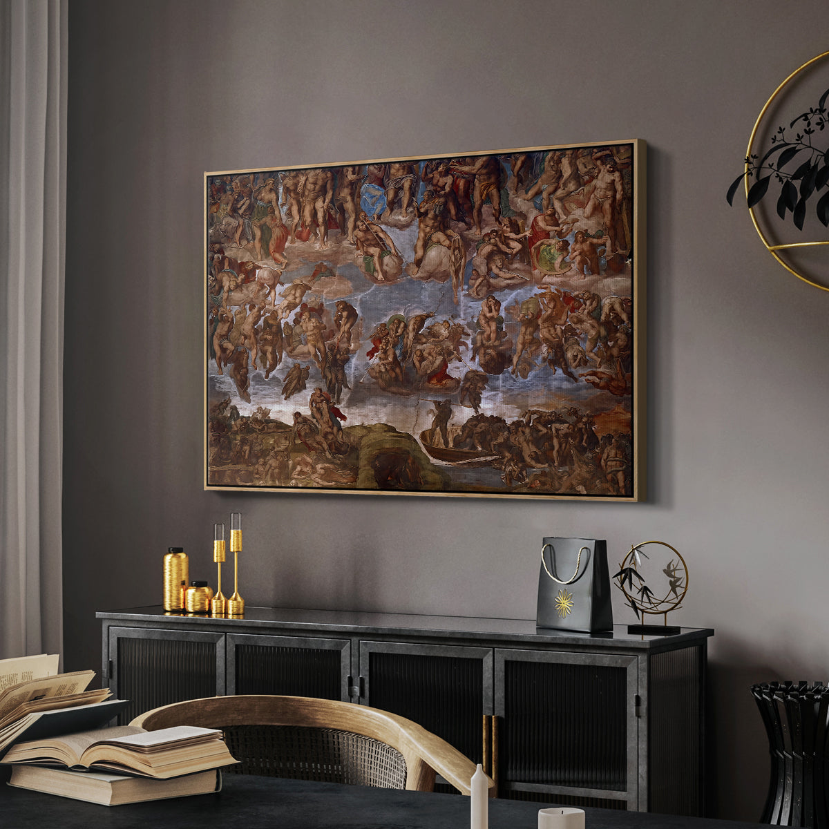 The Last Judgment (Charon's Boat and the Damned), 1536-1541 - Floater Framed Canvas Print