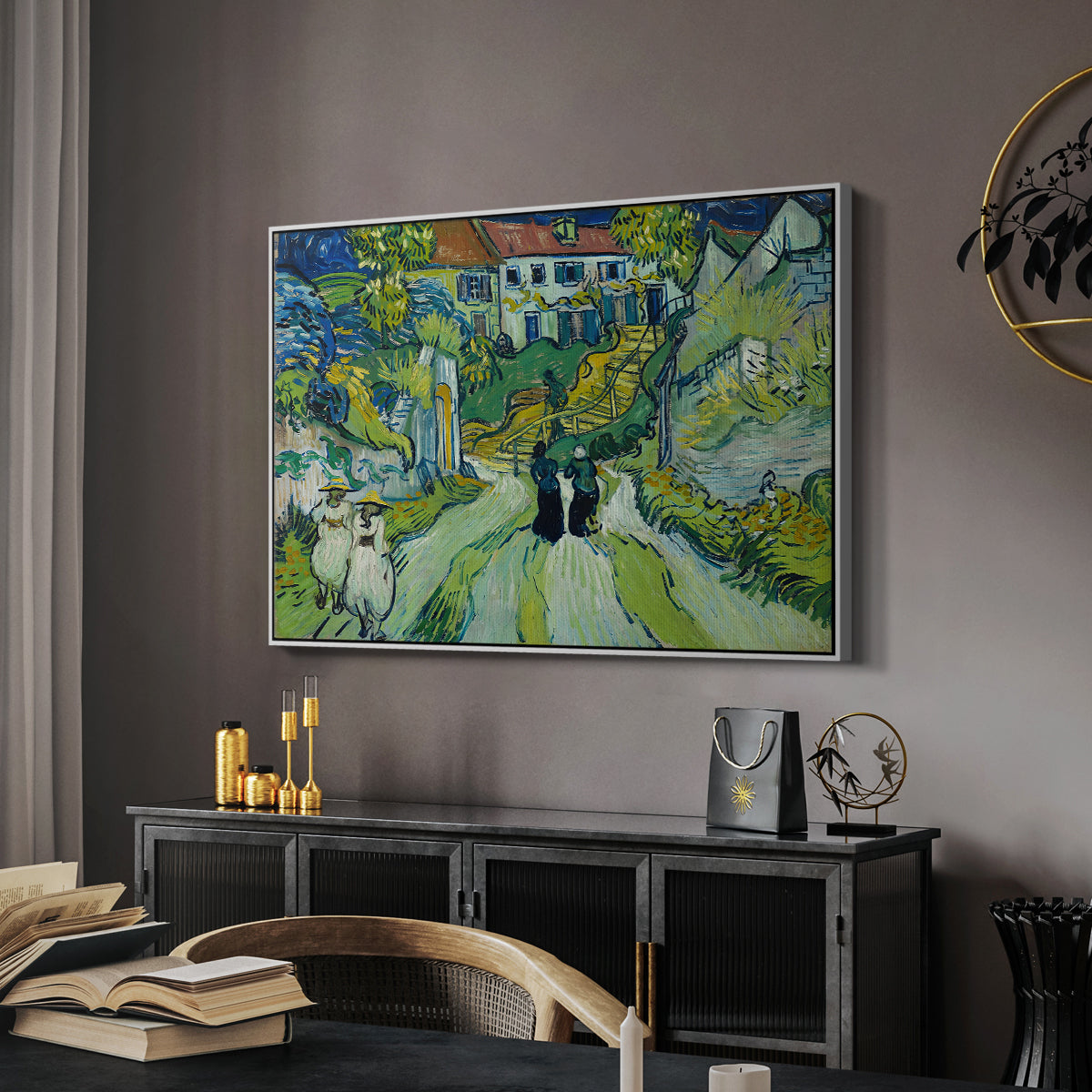 Stairway at Auvers, 1890 - Floater Framed Canvas Print