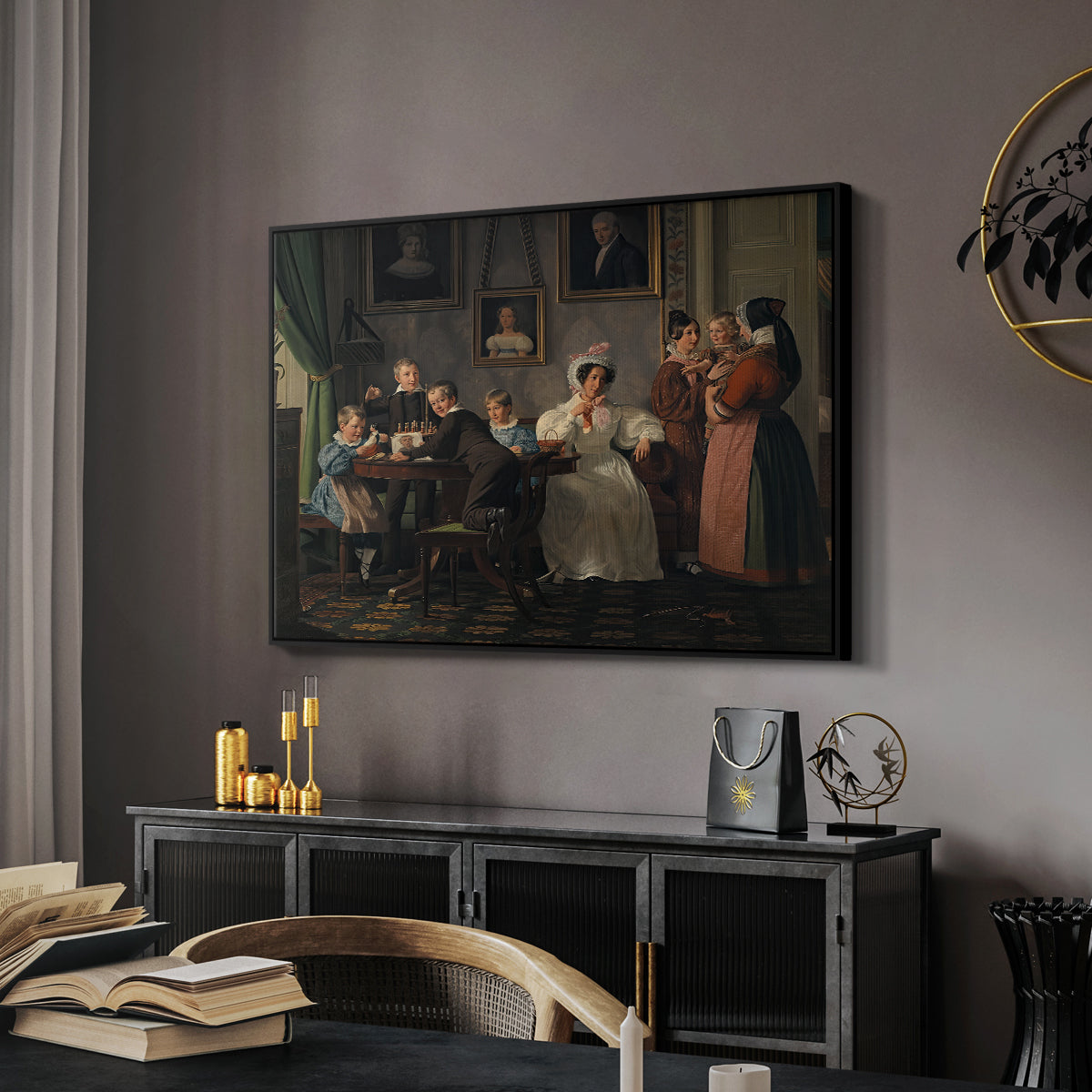 The Waagepetersen Family, 1836 - Floater Framed Canvas Print