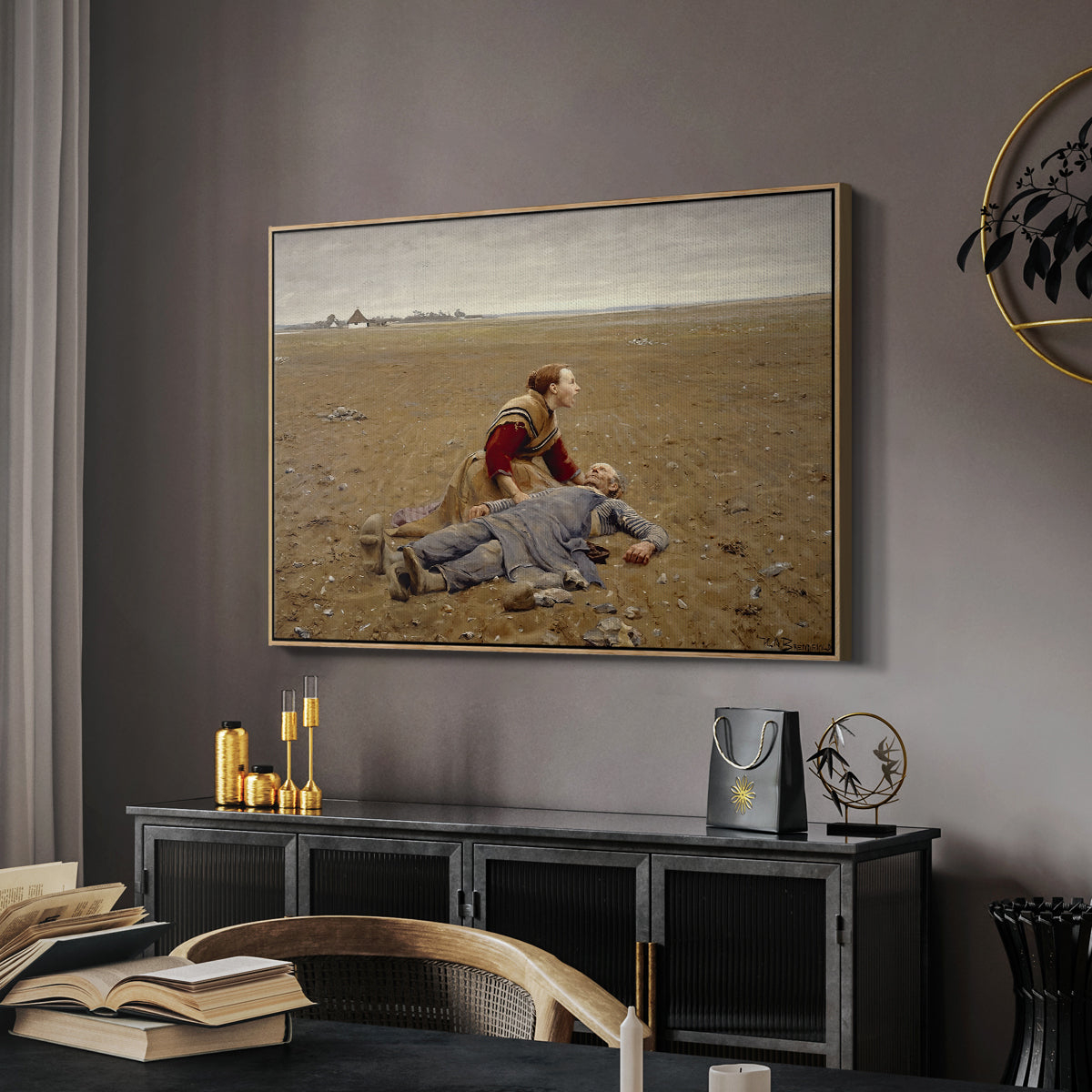Worn Out (Udslidt), 1889 - Floater Framed Canvas Print