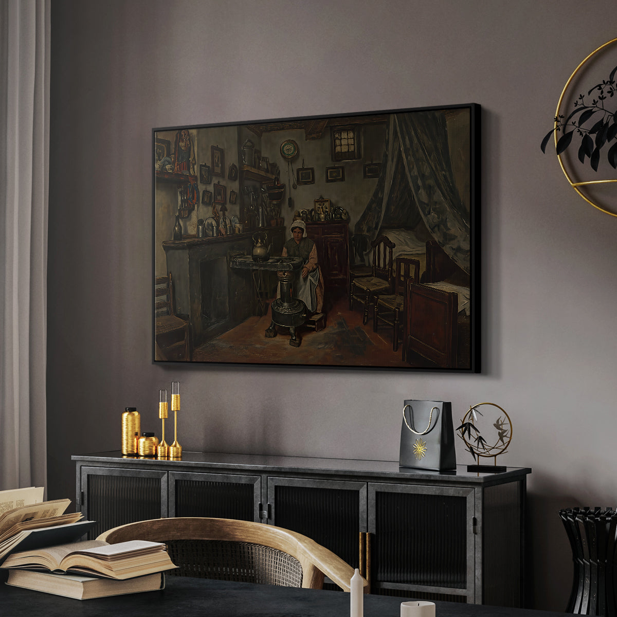 Interior, c. 1865-1870 - Floater Framed Canvas Print