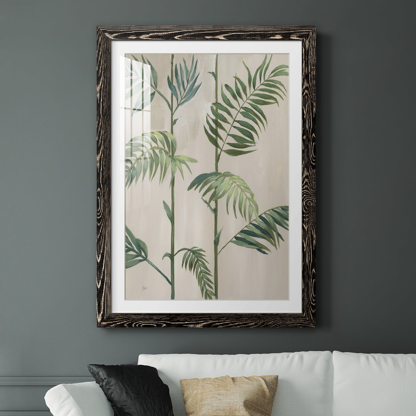 Modern Fronds I - Premium Framed Print - Distressed Barnwood Frame - Ready to Hang