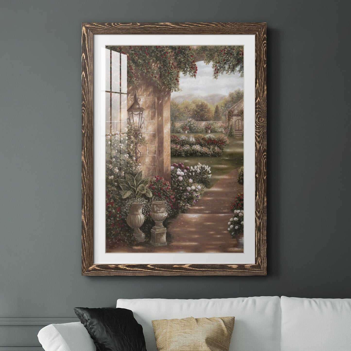 Evening in the Conservatory - Premium Framed Print - Distressed Barnwood Frame - Ready to Hang