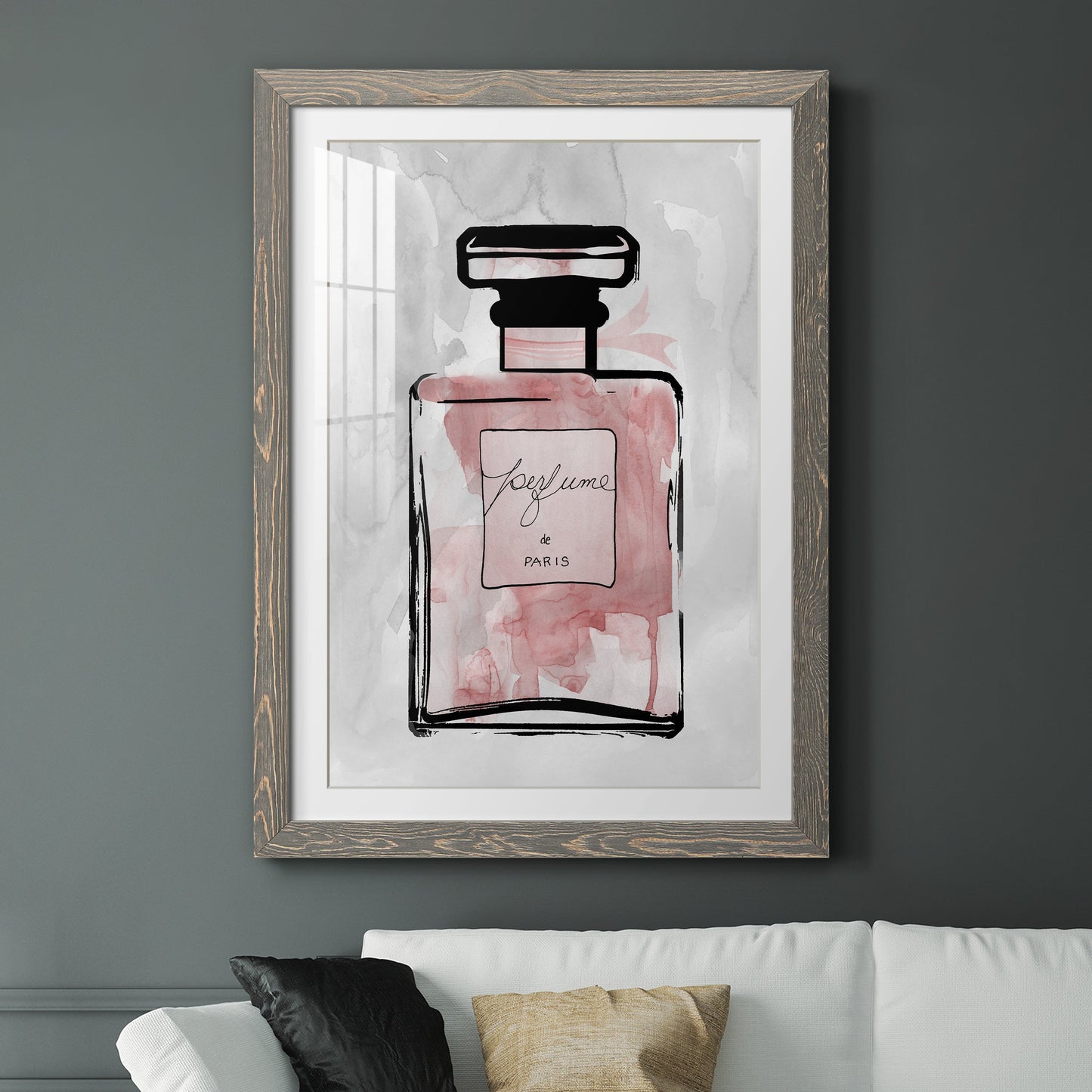 Blush Wash Perfume - Premium Framed Print - Distressed Barnwood Frame - Ready to Hang