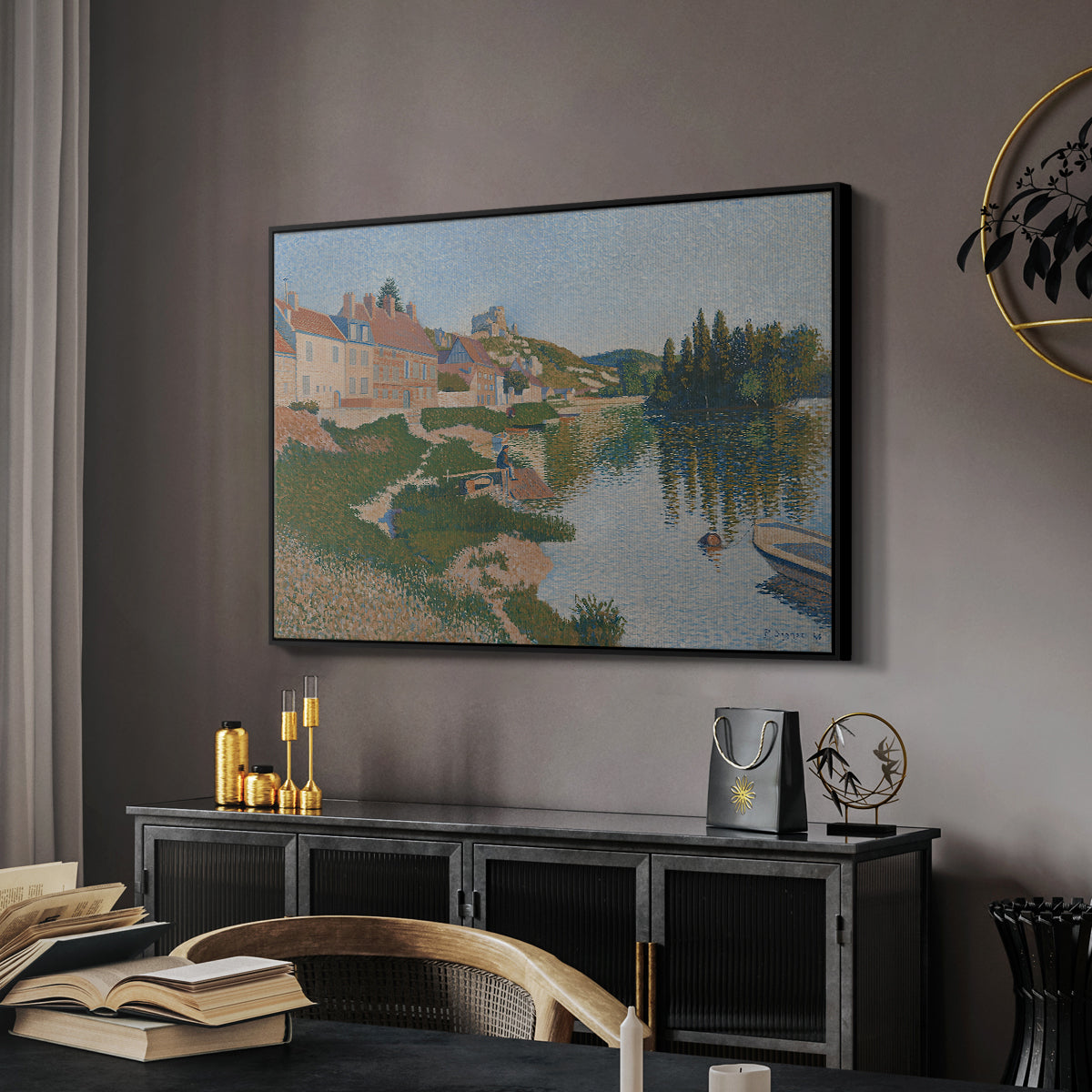 Les Andelys, Côte d'Aval, 1886 - Floater Framed Canvas Print