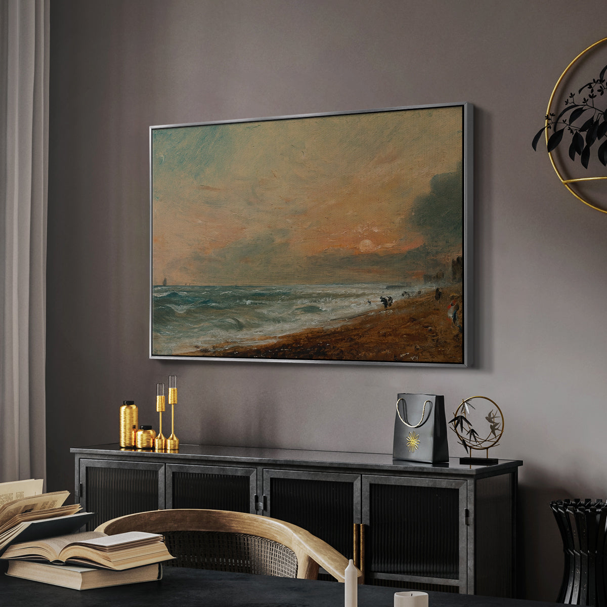 Hove Beach, c. 1824-1826 - Floater Framed Canvas Print