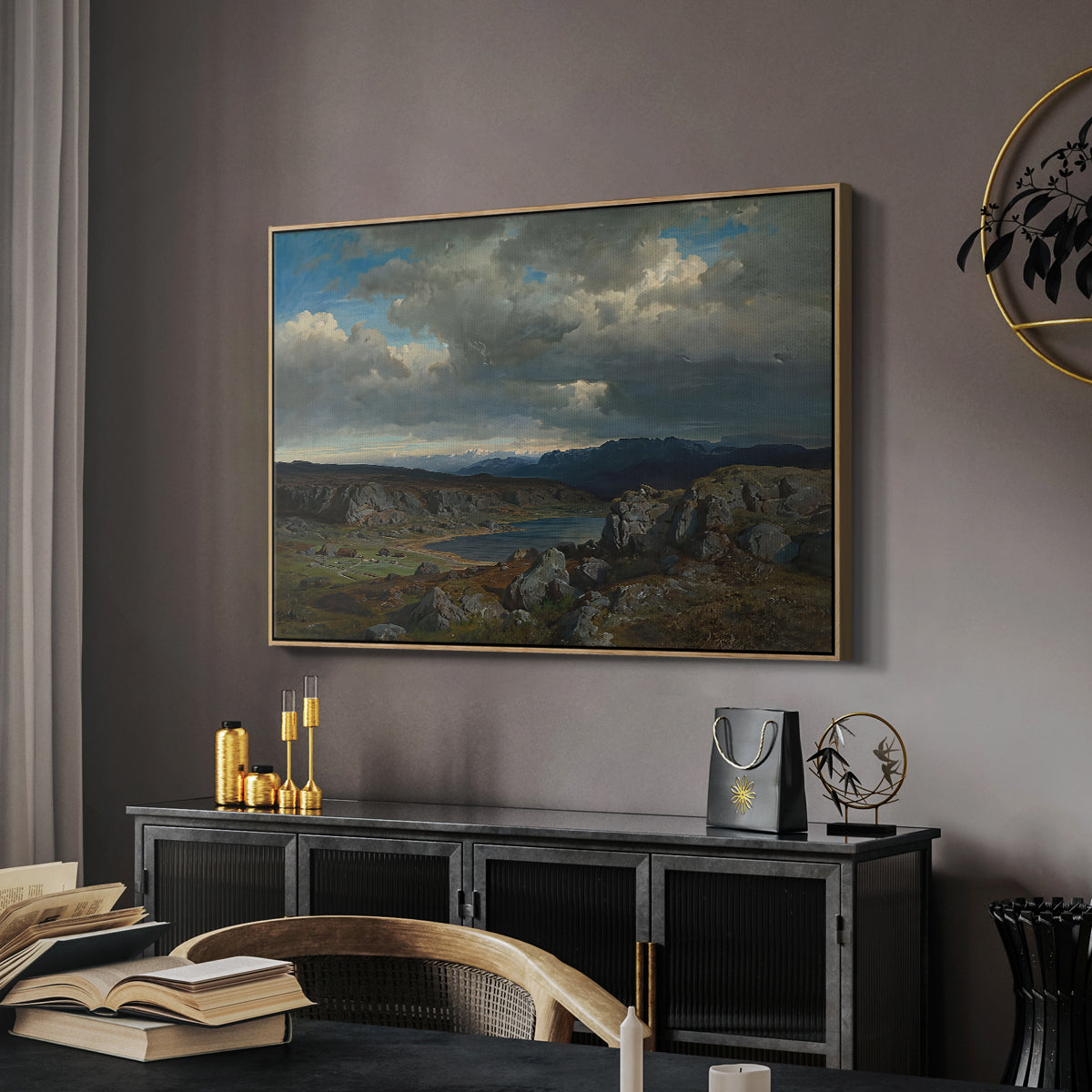 Norwegian Highlands, 1857 - Floater Framed Canvas Print