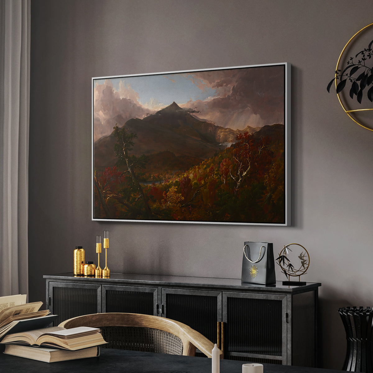 View of Schroon Mountain, Essex County, New York, After a Storm, 1838 - Floater Framed Canvas Print