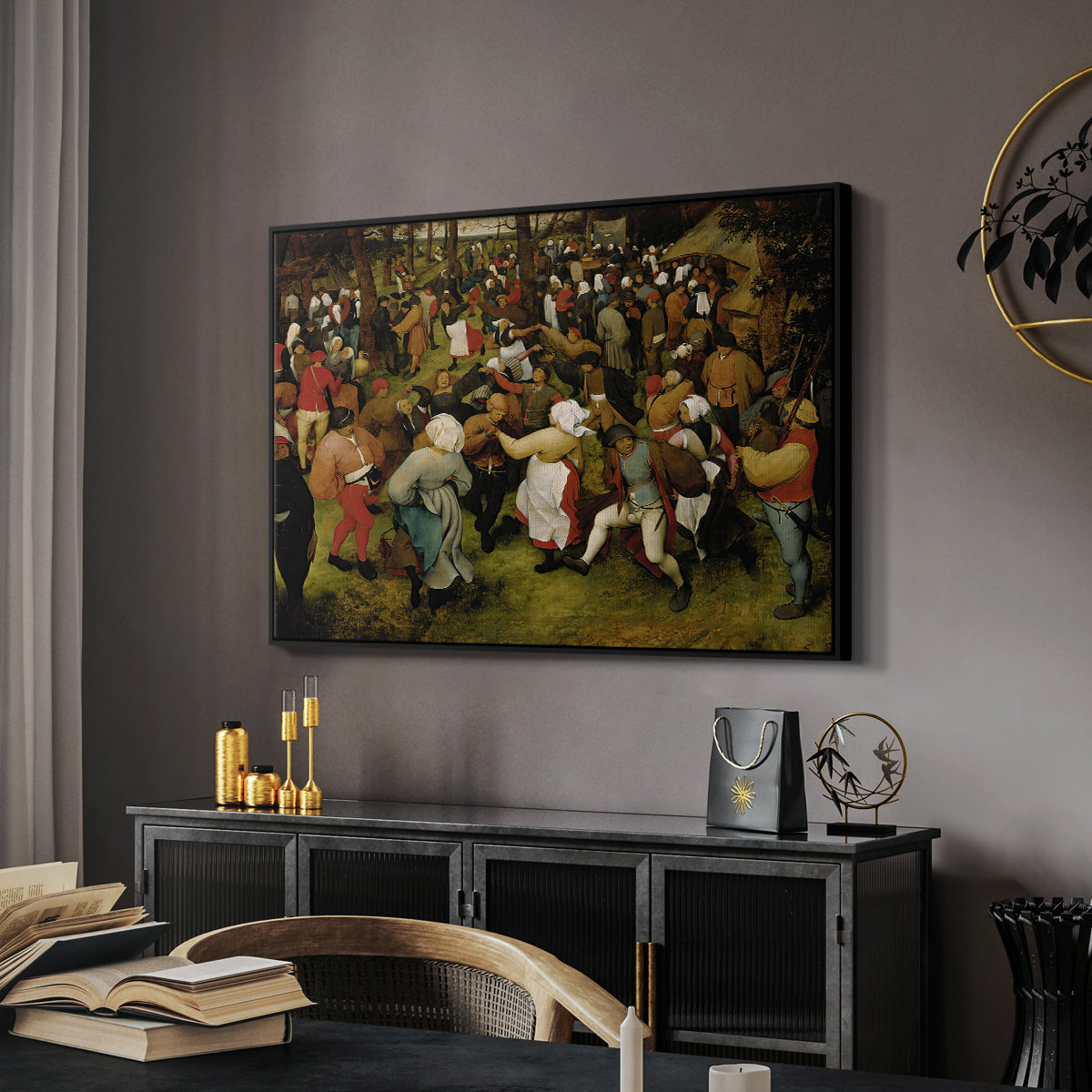 The Wedding Dance, c. 1566 - Floater Framed Canvas Print