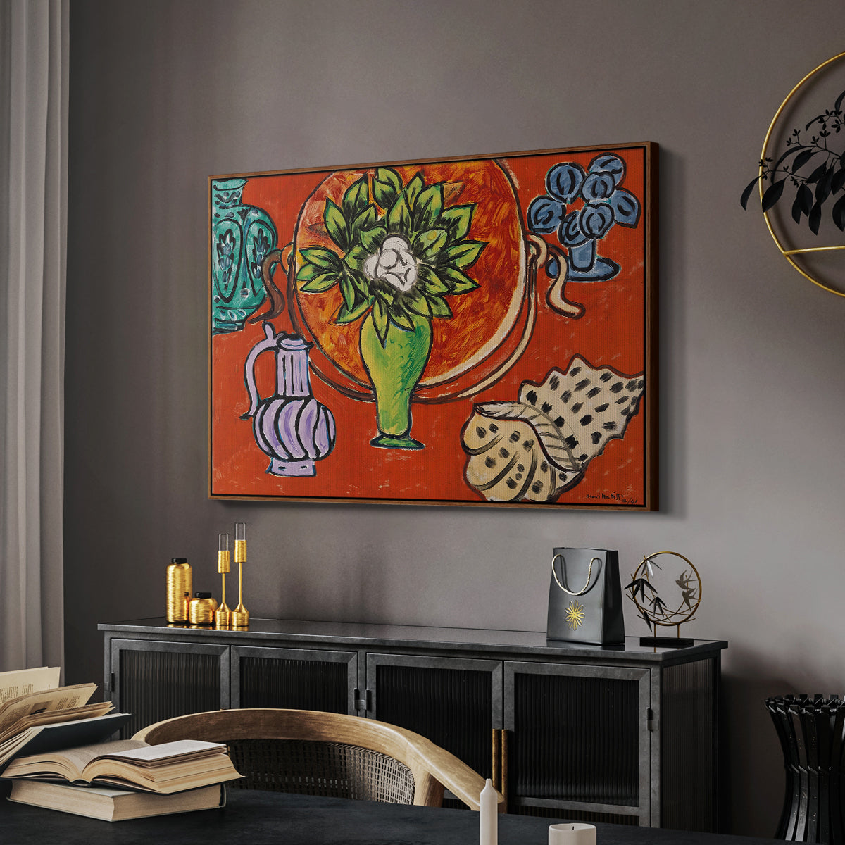 Still Life with a Magnolia (Nature morte au magnolia), 1941 - Floater Framed Canvas Print