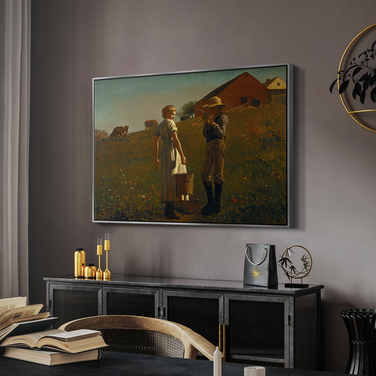 A Temperance Meeting, 1874 - Floater Framed Canvas Print