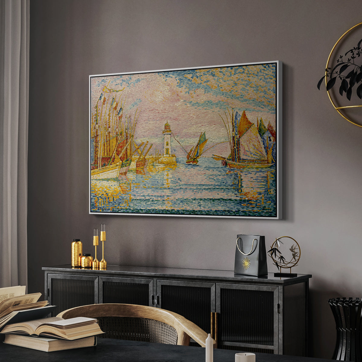 The Lighthouse at Groix, 1925 - Floater Framed Canvas Print