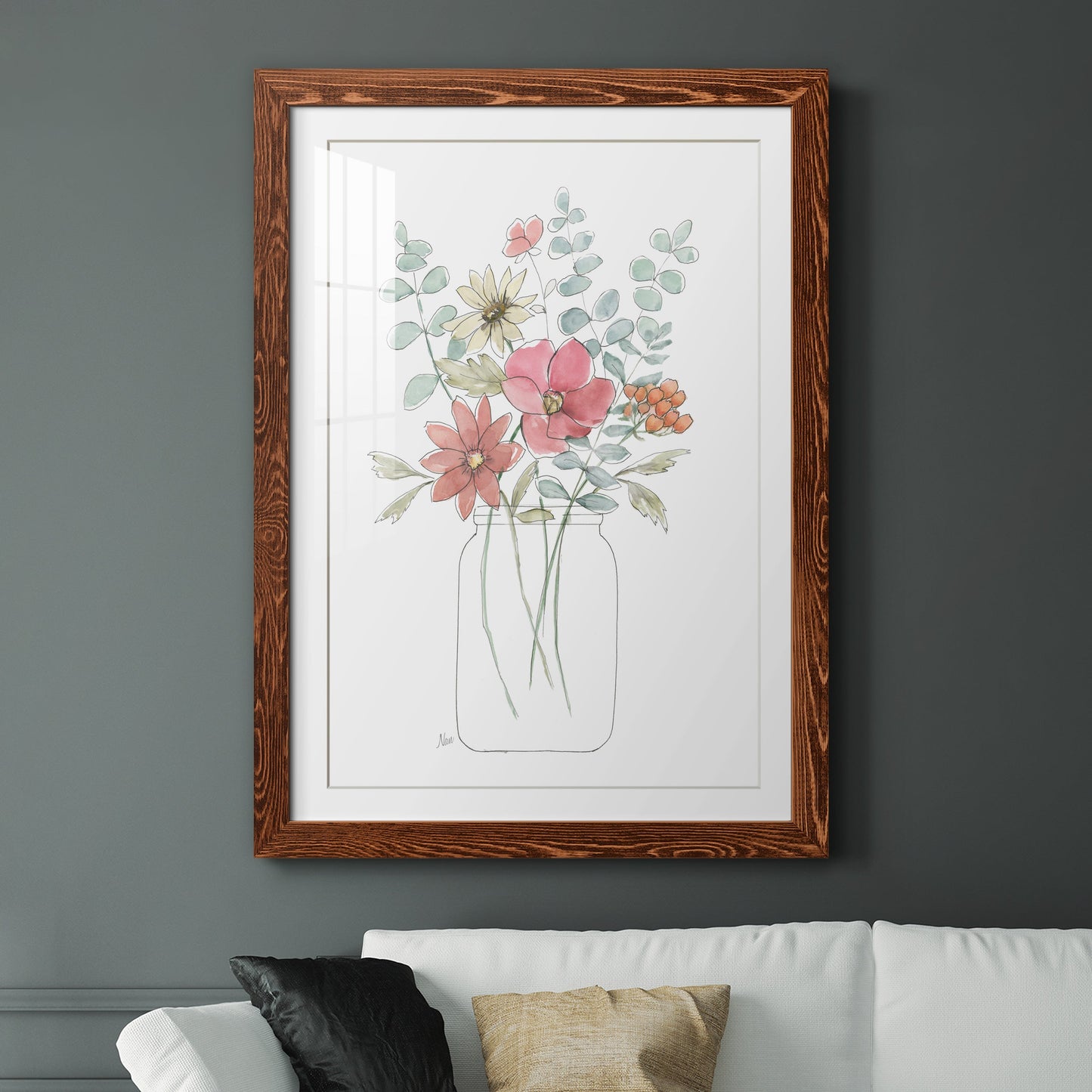 Whimsical Wildflowers II - Premium Framed Print - Distressed Barnwood Frame - Ready to Hang