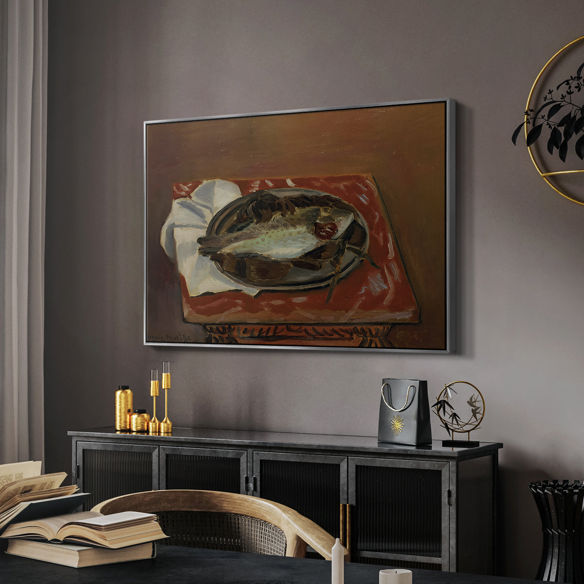Still Life with Bream (Nature morte à la daurade), 1920 - Floater Framed Canvas Print