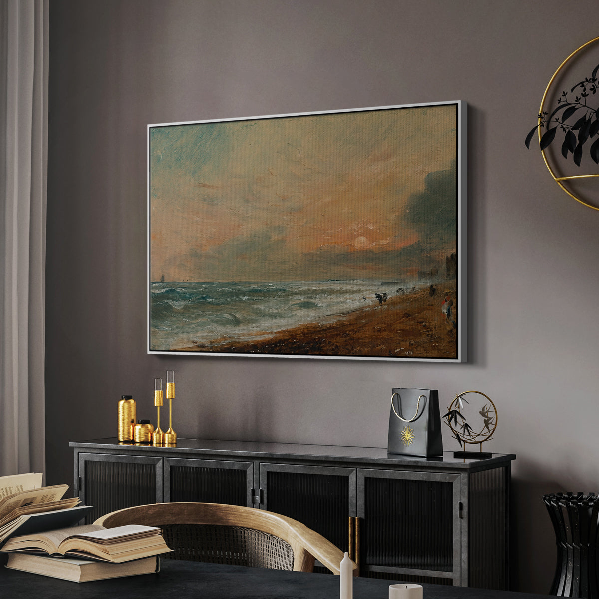 Hove Beach, c. 1824-1826 - Floater Framed Canvas Print