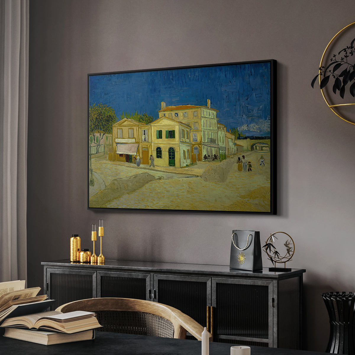 The Yellow House (The Street), 1888 - Floater Framed Canvas Print