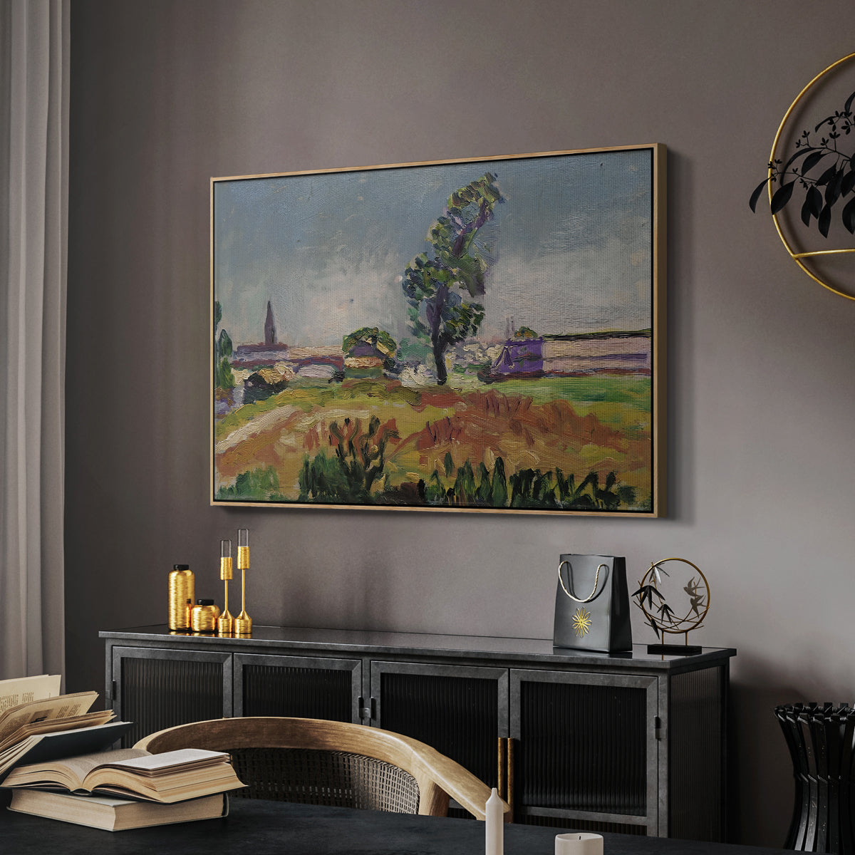 Landscape Around Toulouse, The Bridge of the Young Ladies, 1898 - Floater Framed Canvas Print