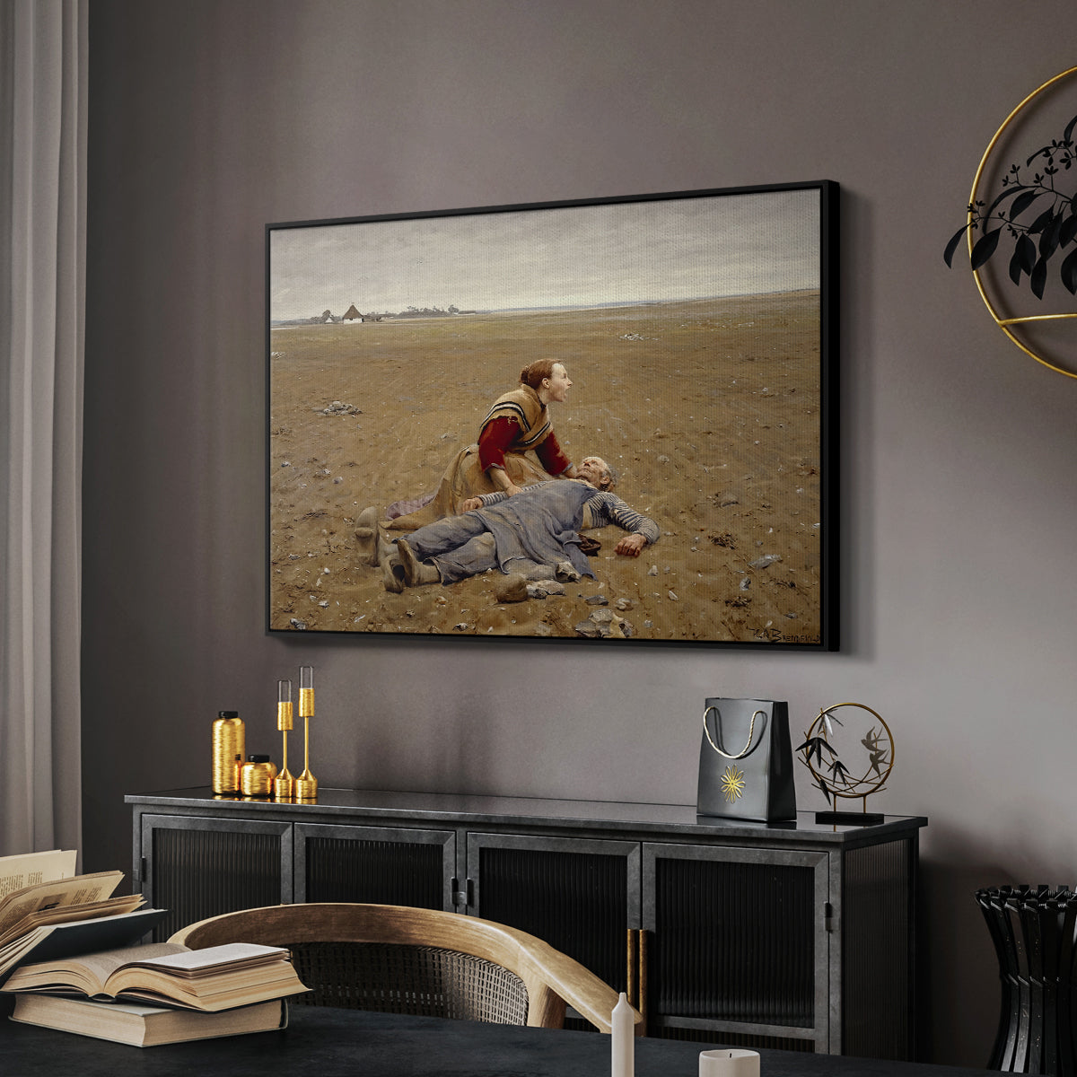 Worn Out (Udslidt), 1889 - Floater Framed Canvas Print
