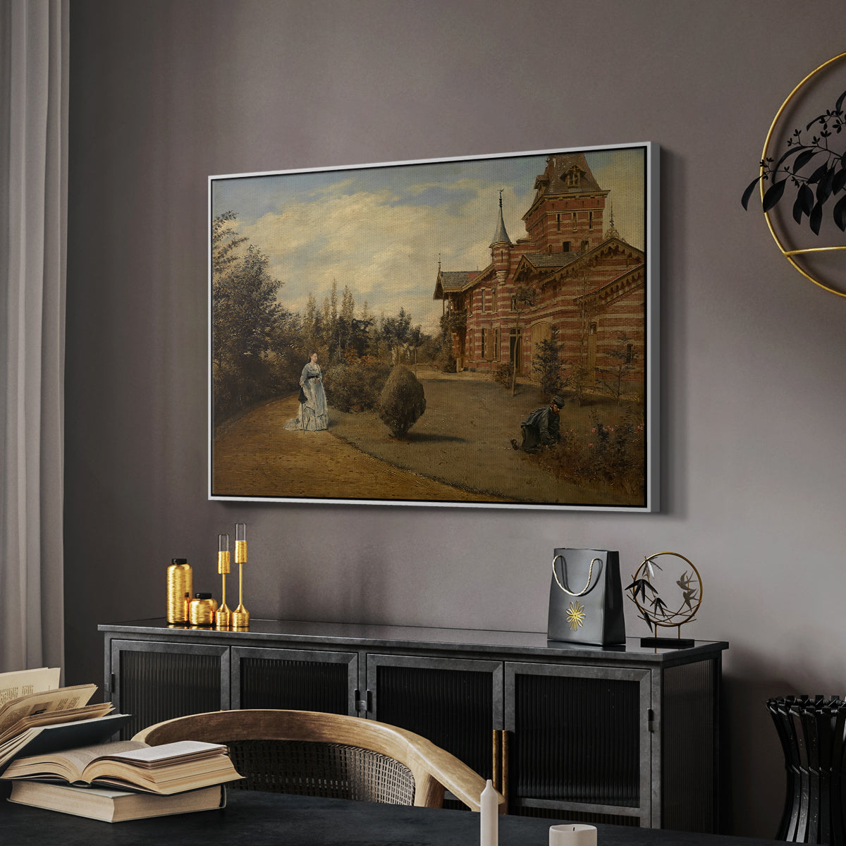The Country House of Gustave Coûteaux, 1871 - Floater Framed Canvas Print