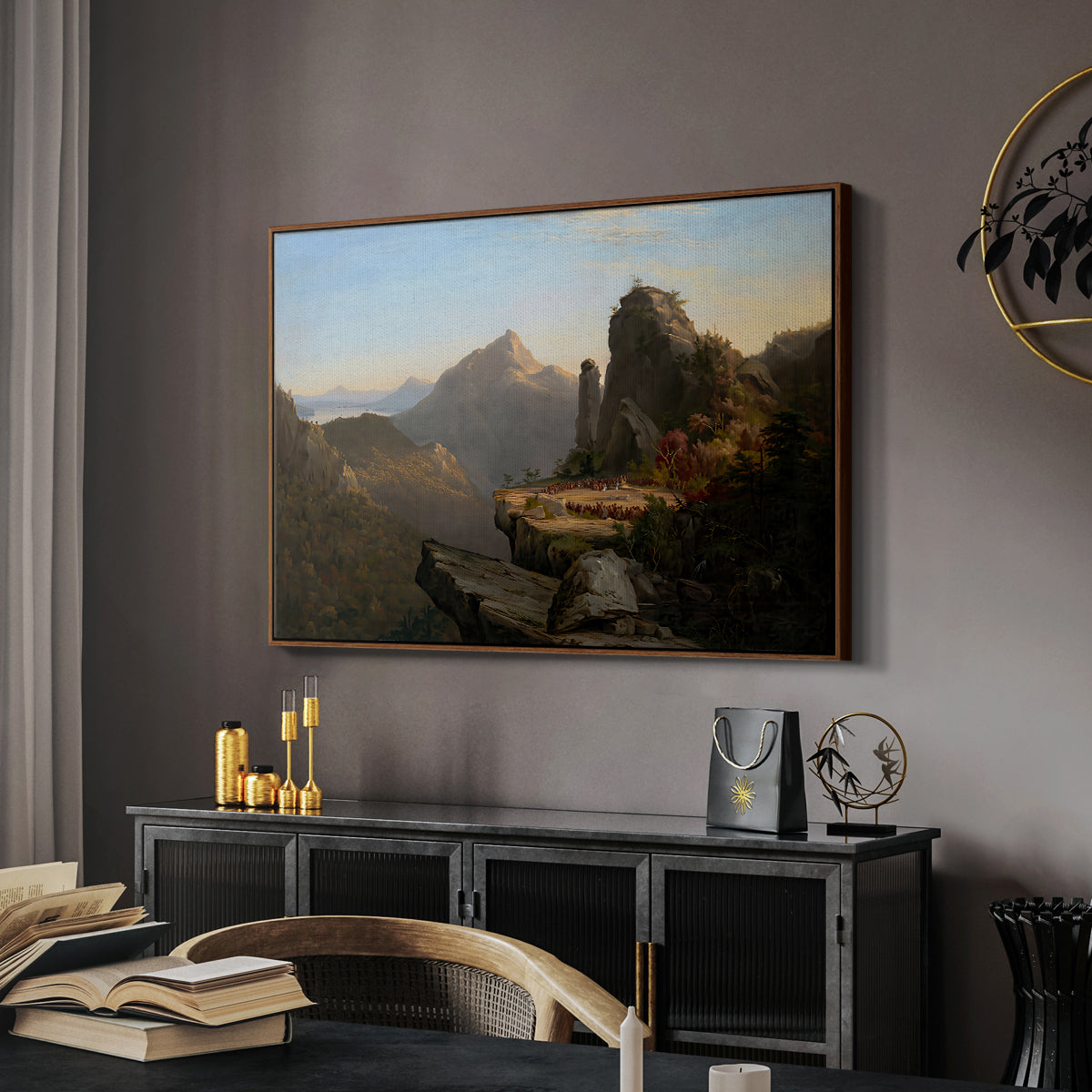 Scene from “The Last of the Mohicans”, 1827 - Floater Framed Canvas Print
