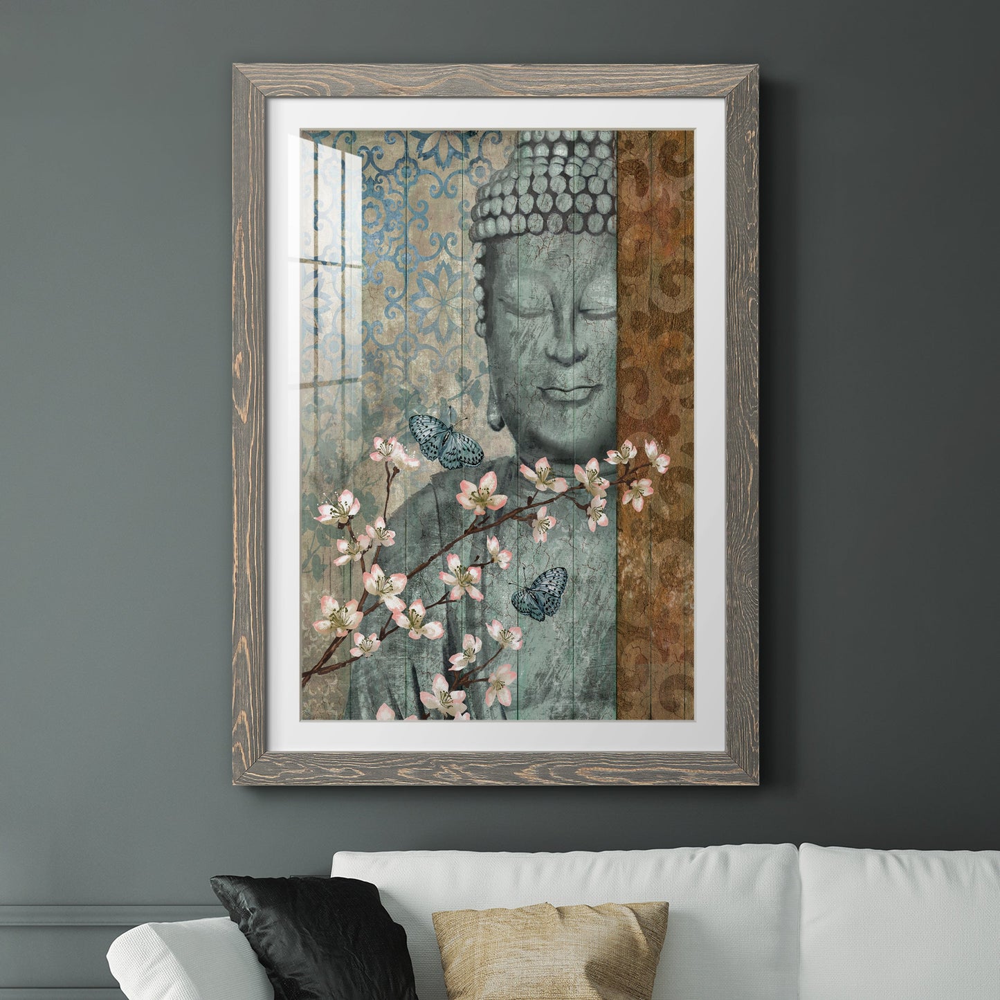 Buddha - Premium Framed Print - Distressed Barnwood Frame - Ready to Hang