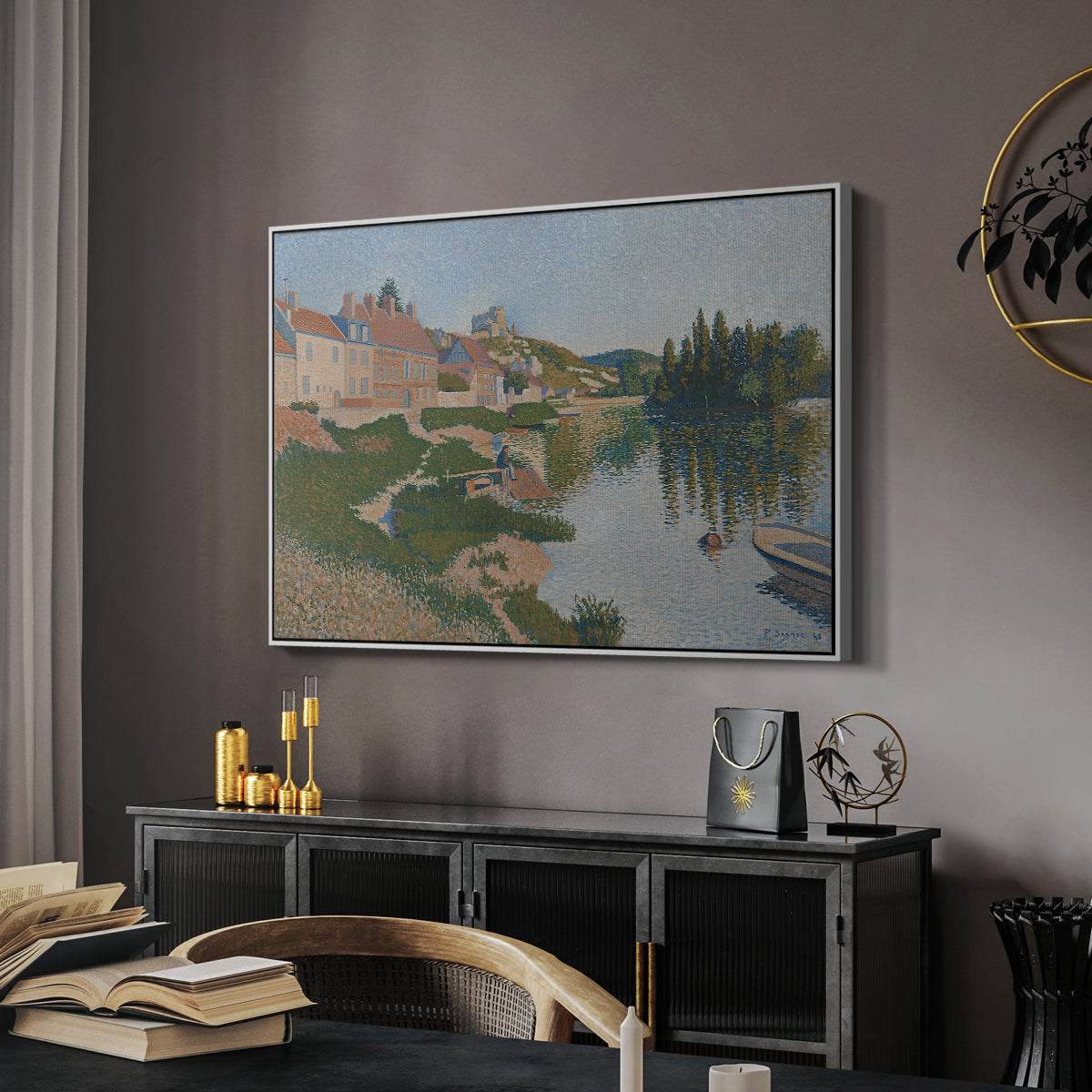 Les Andelys, Côte d'Aval, 1886 - Floater Framed Canvas Print
