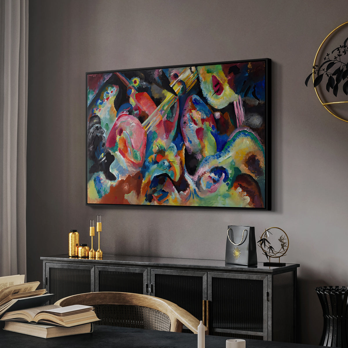 Improvisation. Deluge, 1913 - Floater Framed Canvas Print