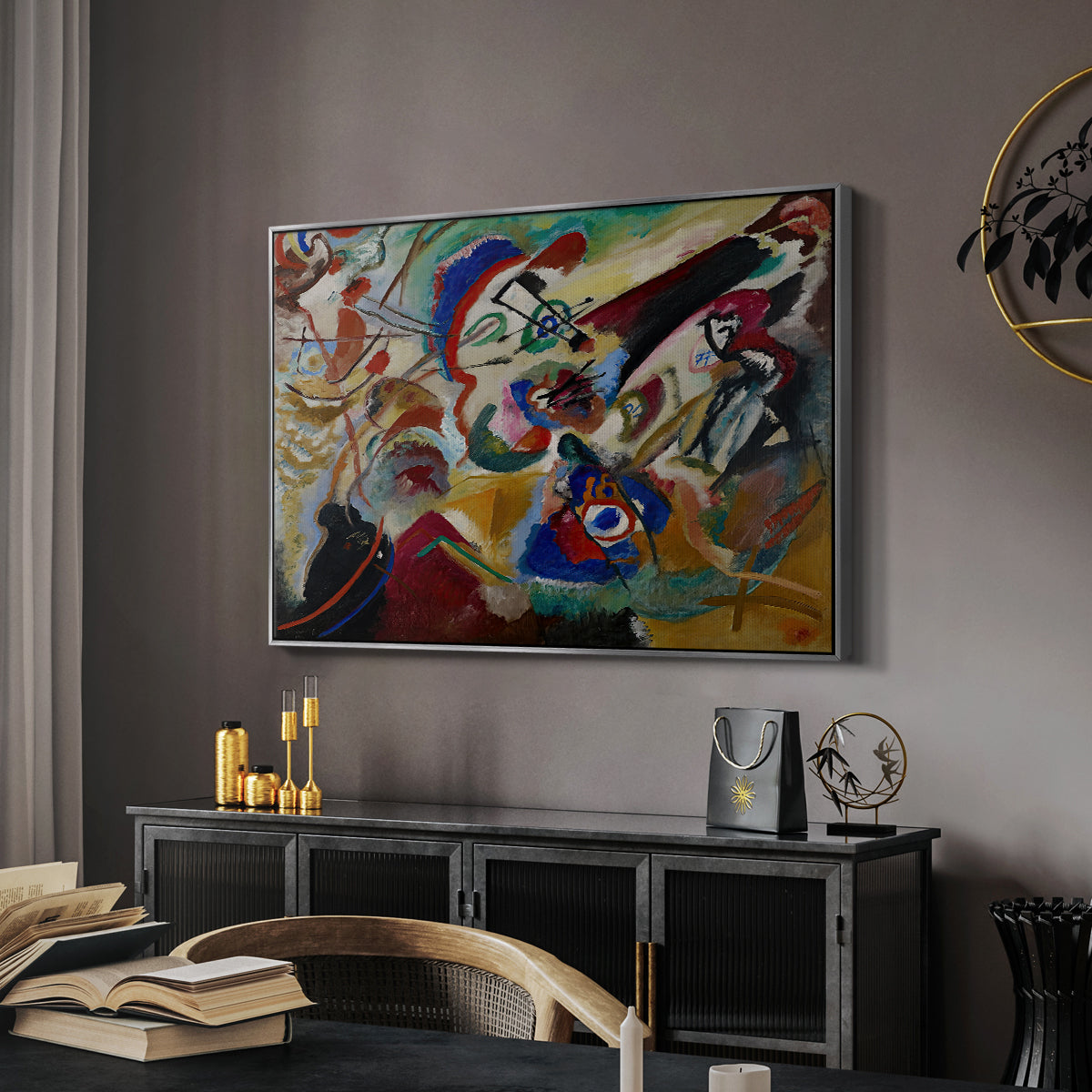 Fragment 2 for Composition VII, 1913 - Floater Framed Canvas Print