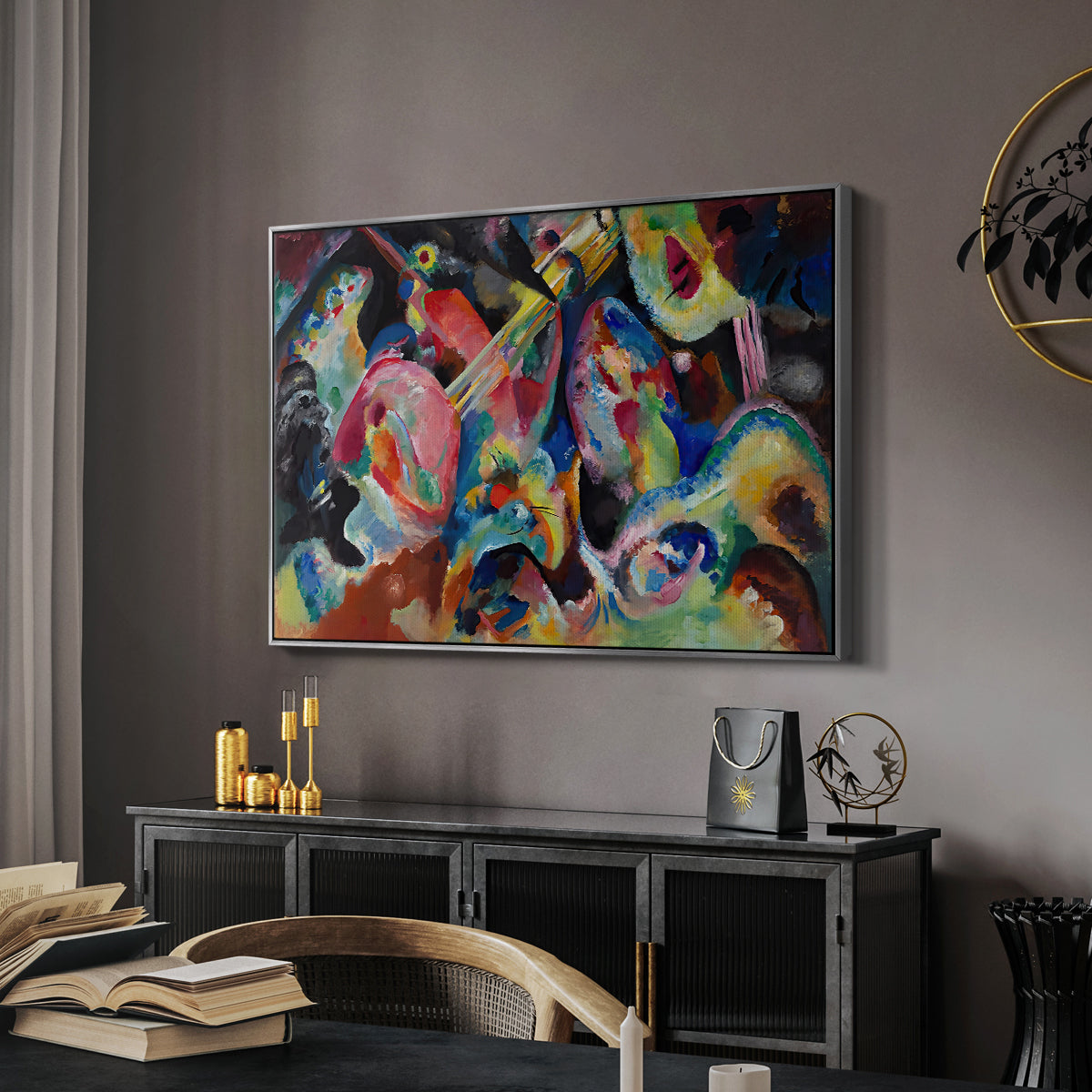 Improvisation. Deluge, 1913 - Floater Framed Canvas Print
