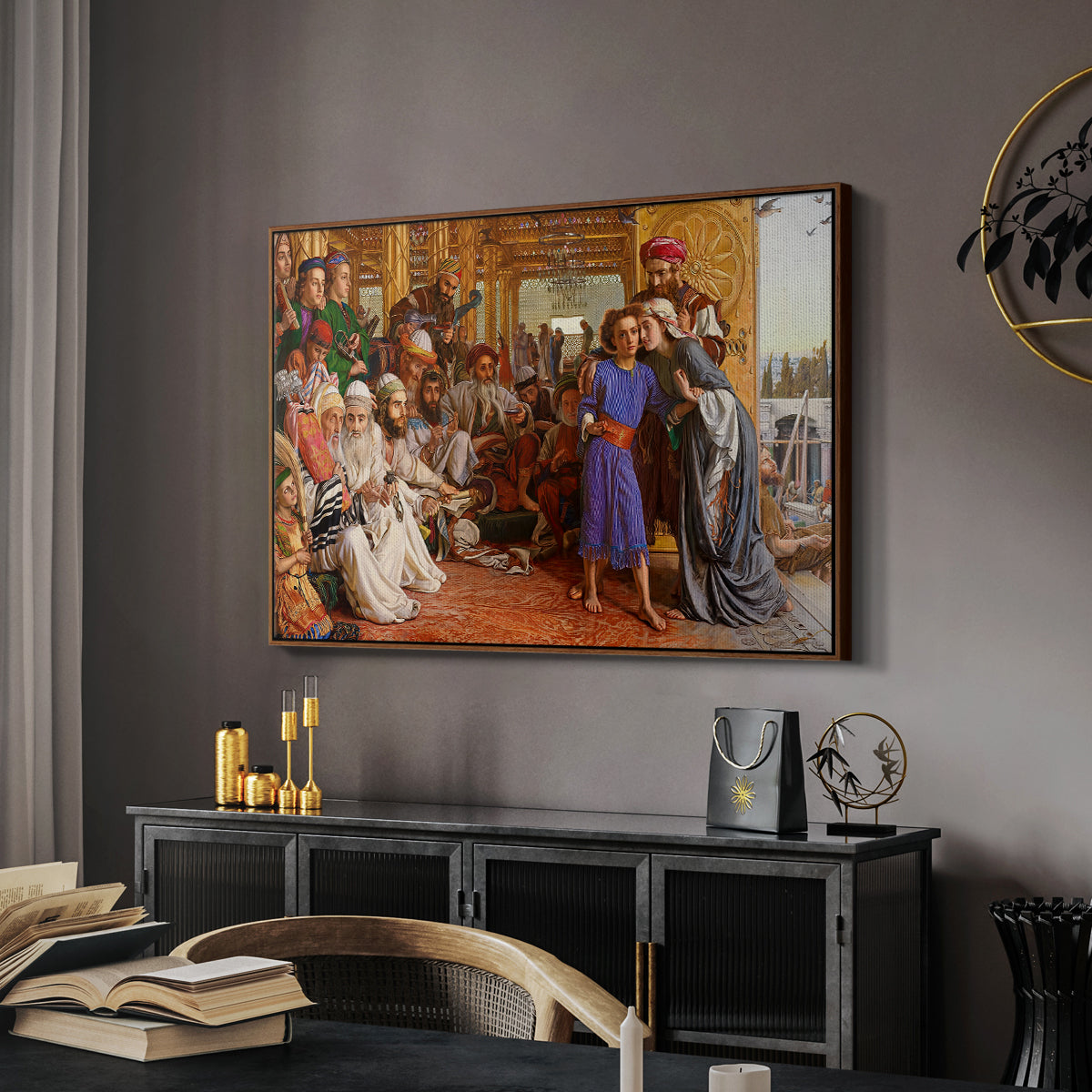 The Finding of the Saviour in the Temple, 1854-1860 - Floater Framed Canvas Print
