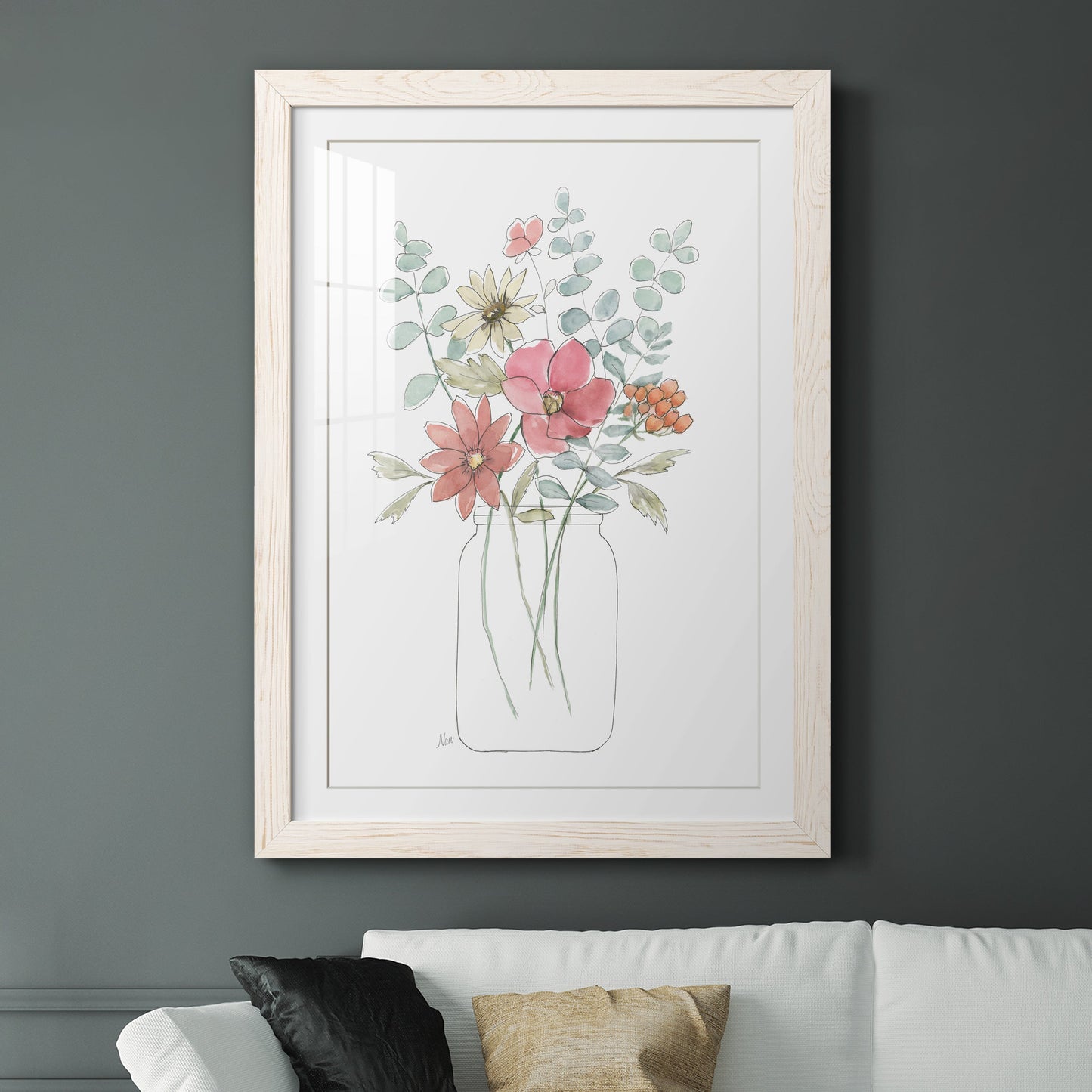 Whimsical Wildflowers II - Premium Framed Print - Distressed Barnwood Frame - Ready to Hang