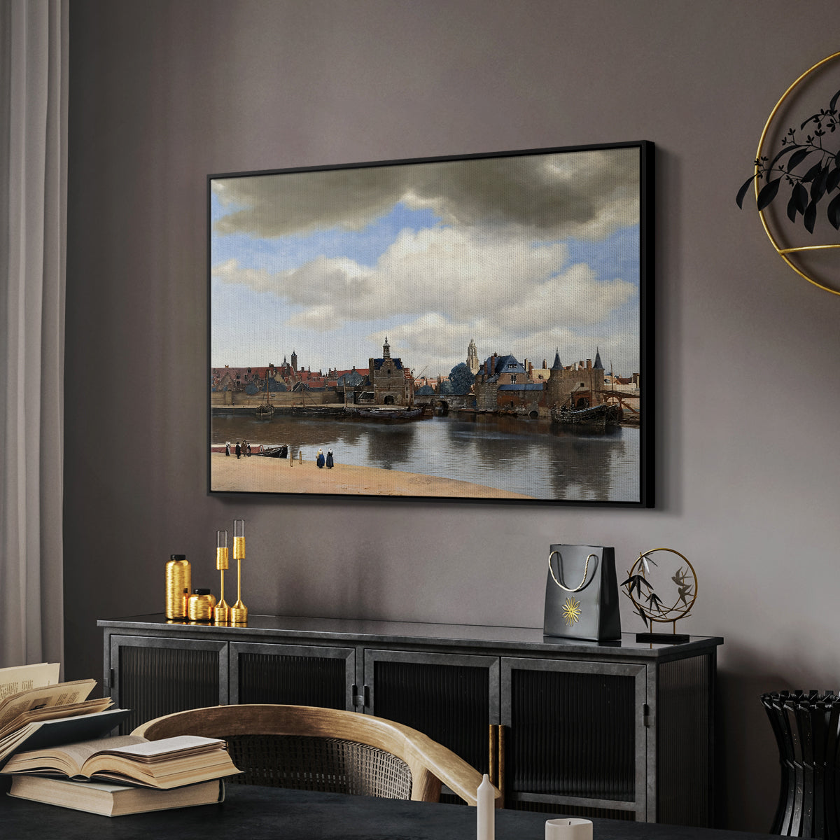 View of Delft, c. 1660-1661 - Floater Framed Canvas Print