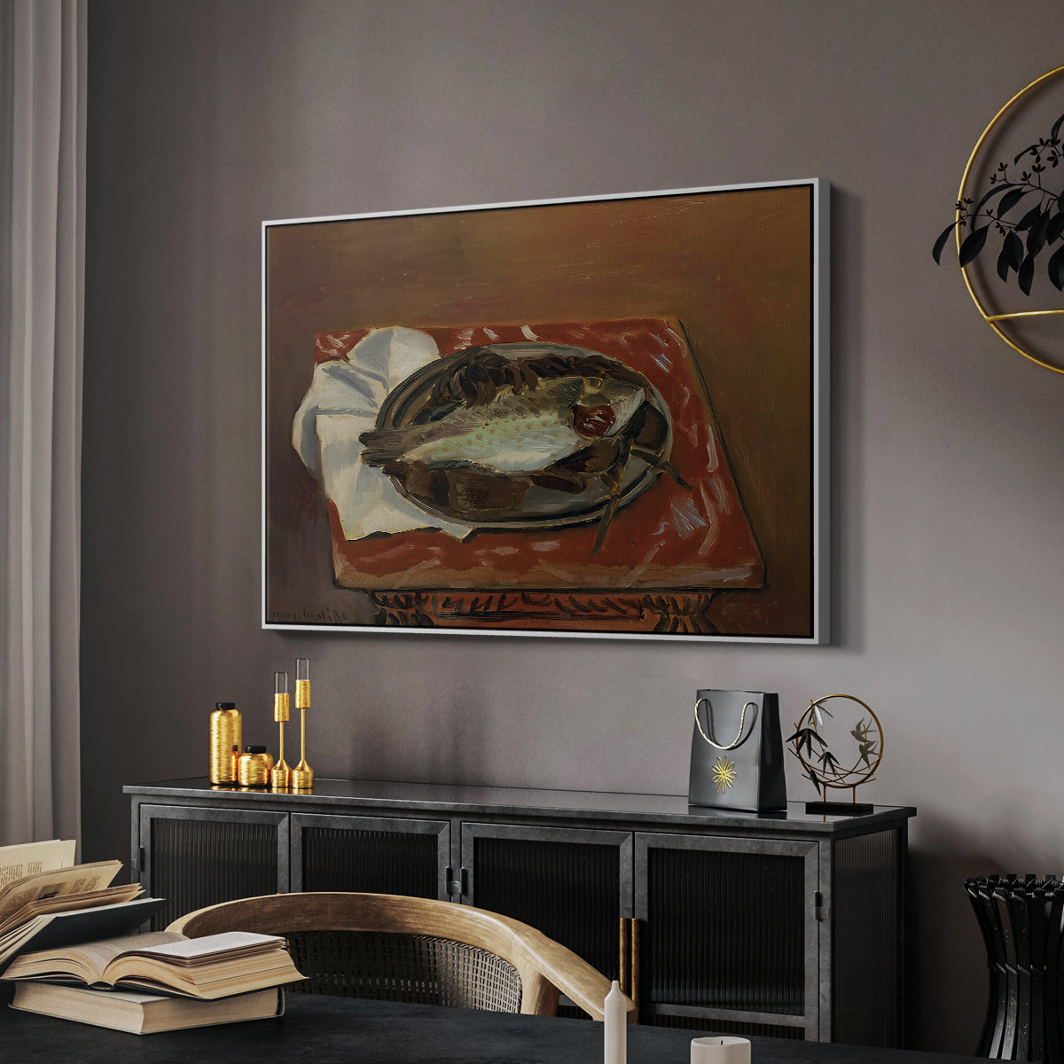 Still Life with Bream (Nature morte à la daurade), 1920 - Floater Framed Canvas Print